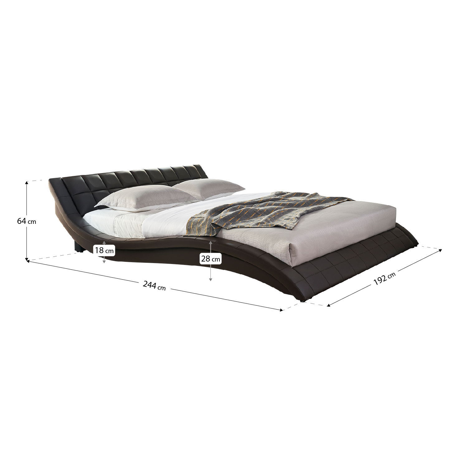 Polsterbett Raul in Braun 160x200 cm Polsterbett Raul in Braun 160x200 cm