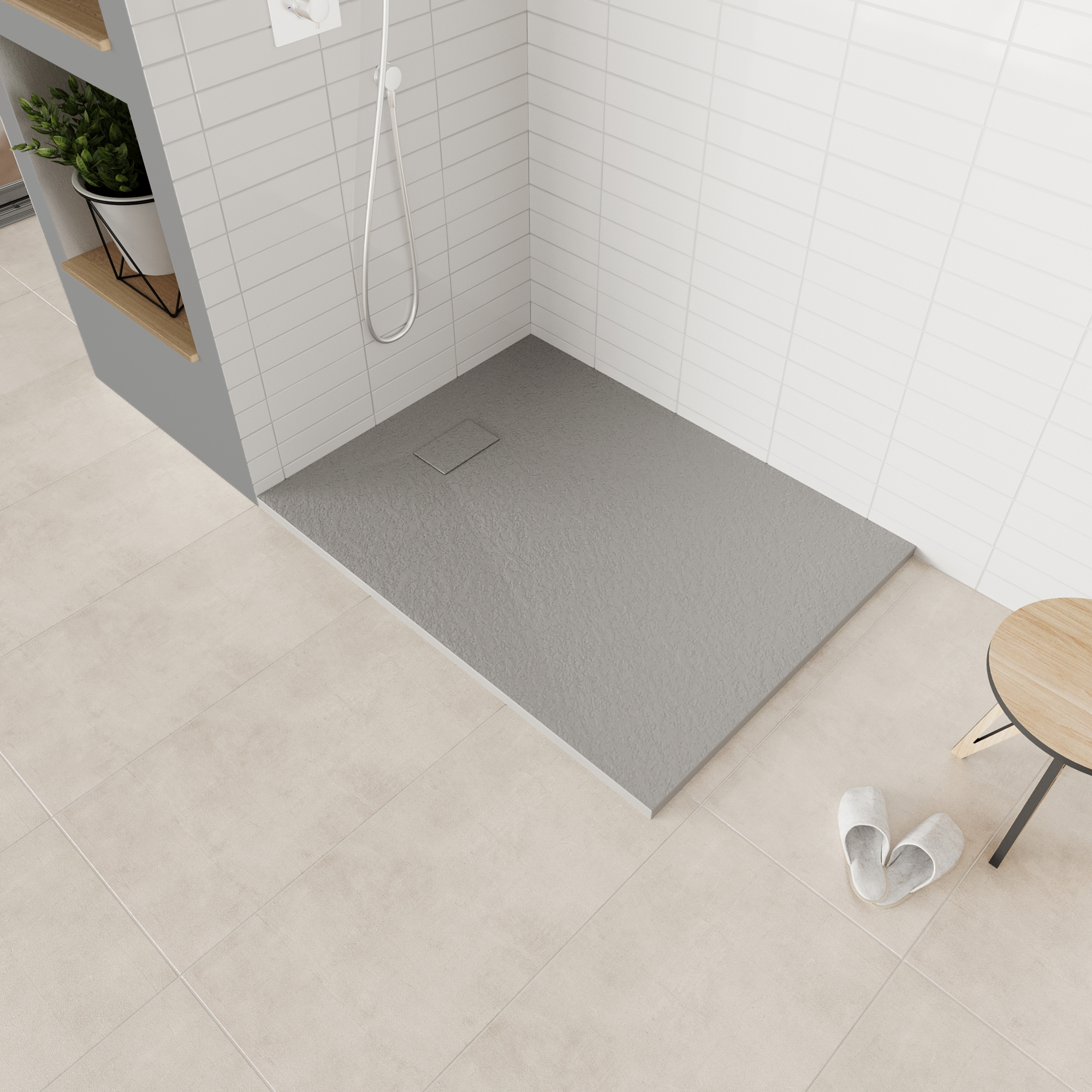 SMC Duschwanne Boreal in Stein-Optik inkl. Ablaufgarnitur - Grau 80x100 cm SMC Duschwanne Boreal in Stein-Optik inkl. Ablaufgarnitur - Grau 70x120 cm