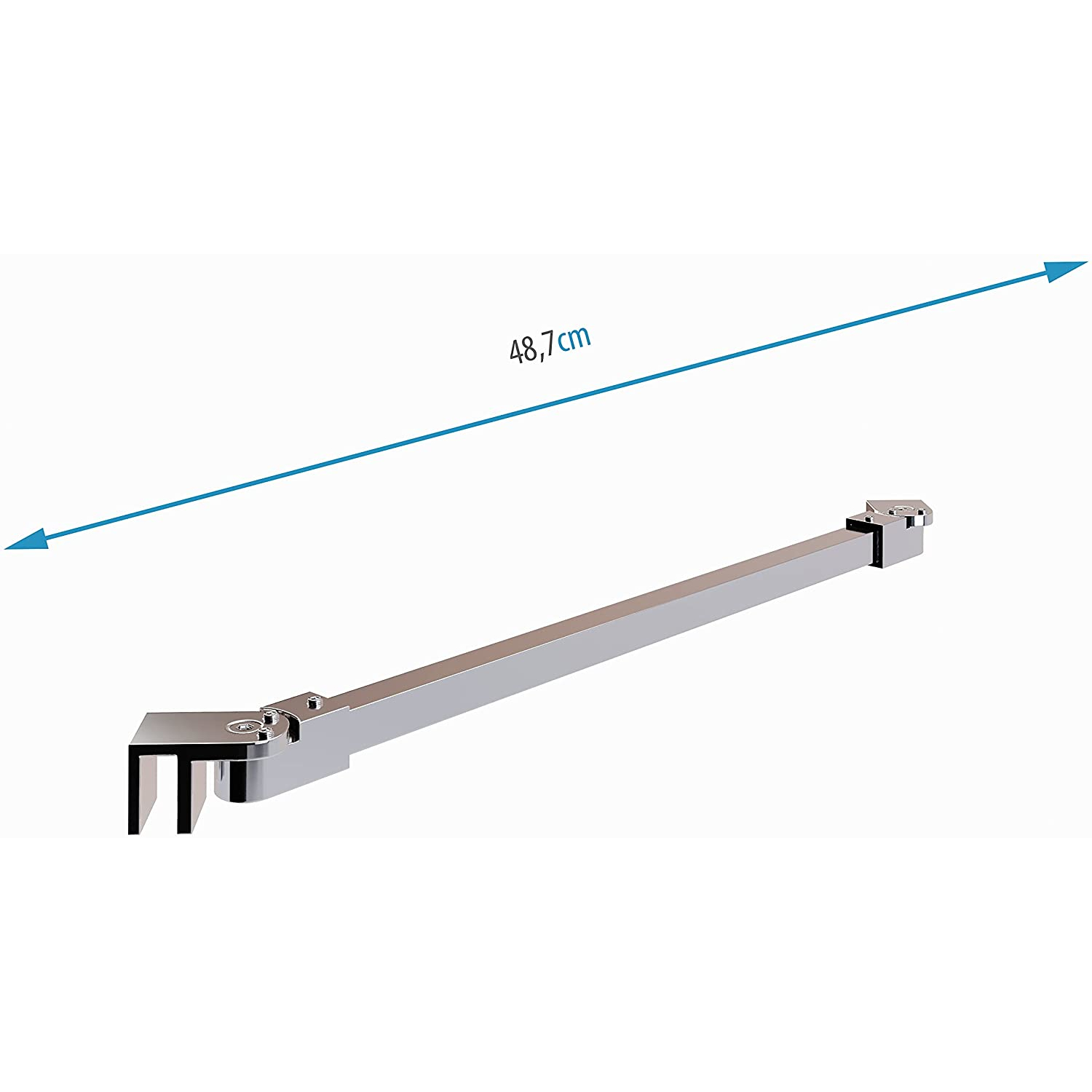 Eck-Haltestange für Walk In Duschwände Länge 49 cm