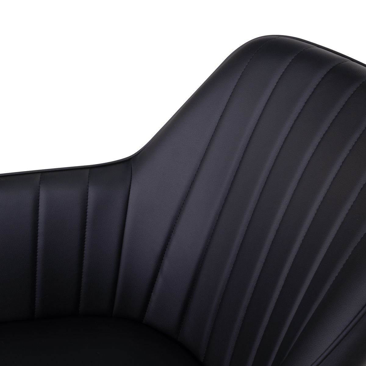 Esszimmerstuhl Wohnzimmerstuhl Dahlia Schwarz Gold aus Kunstleder