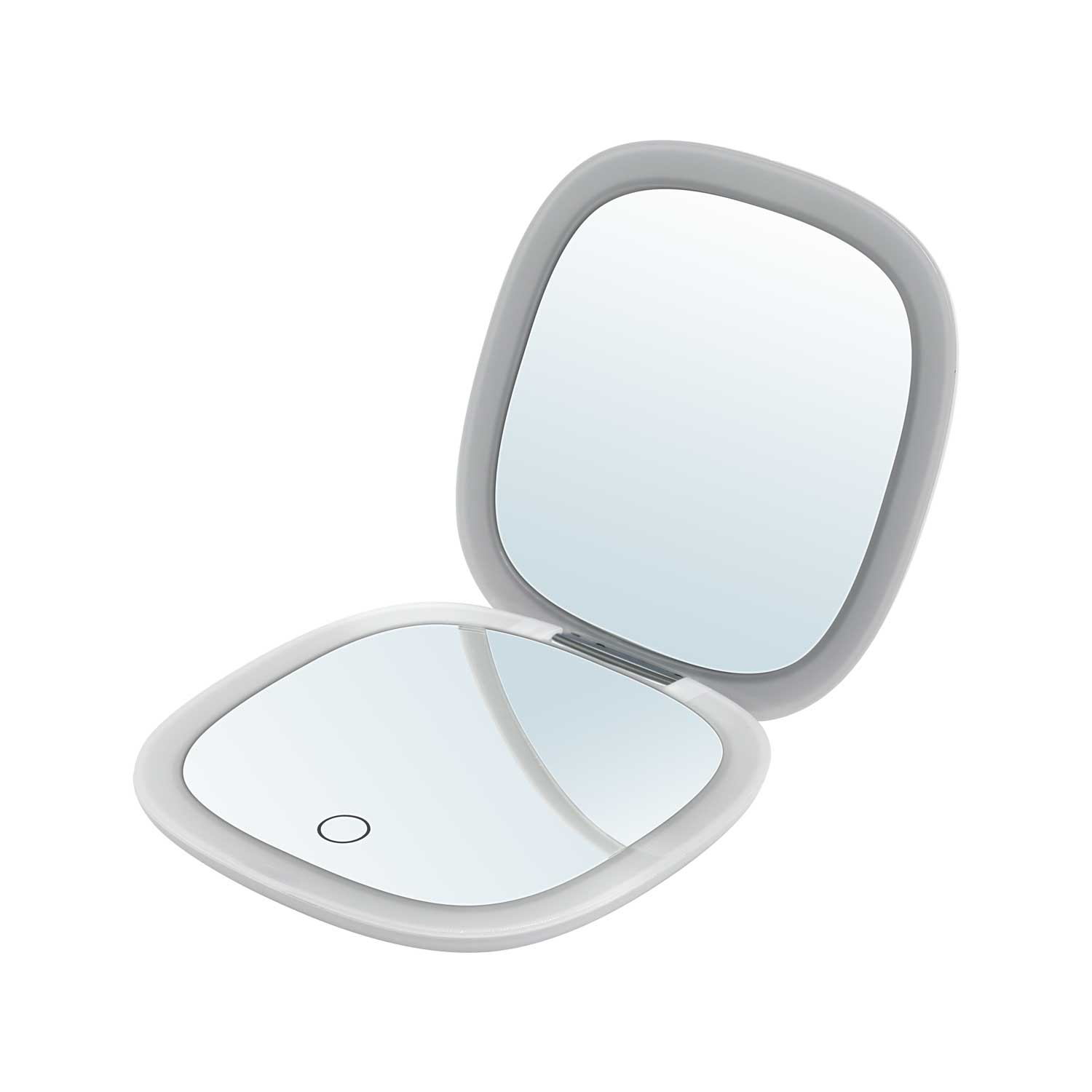 Tragbarer Schminkspiegel MakeUp POCKET mit LED-Lichtstreifen Weiß