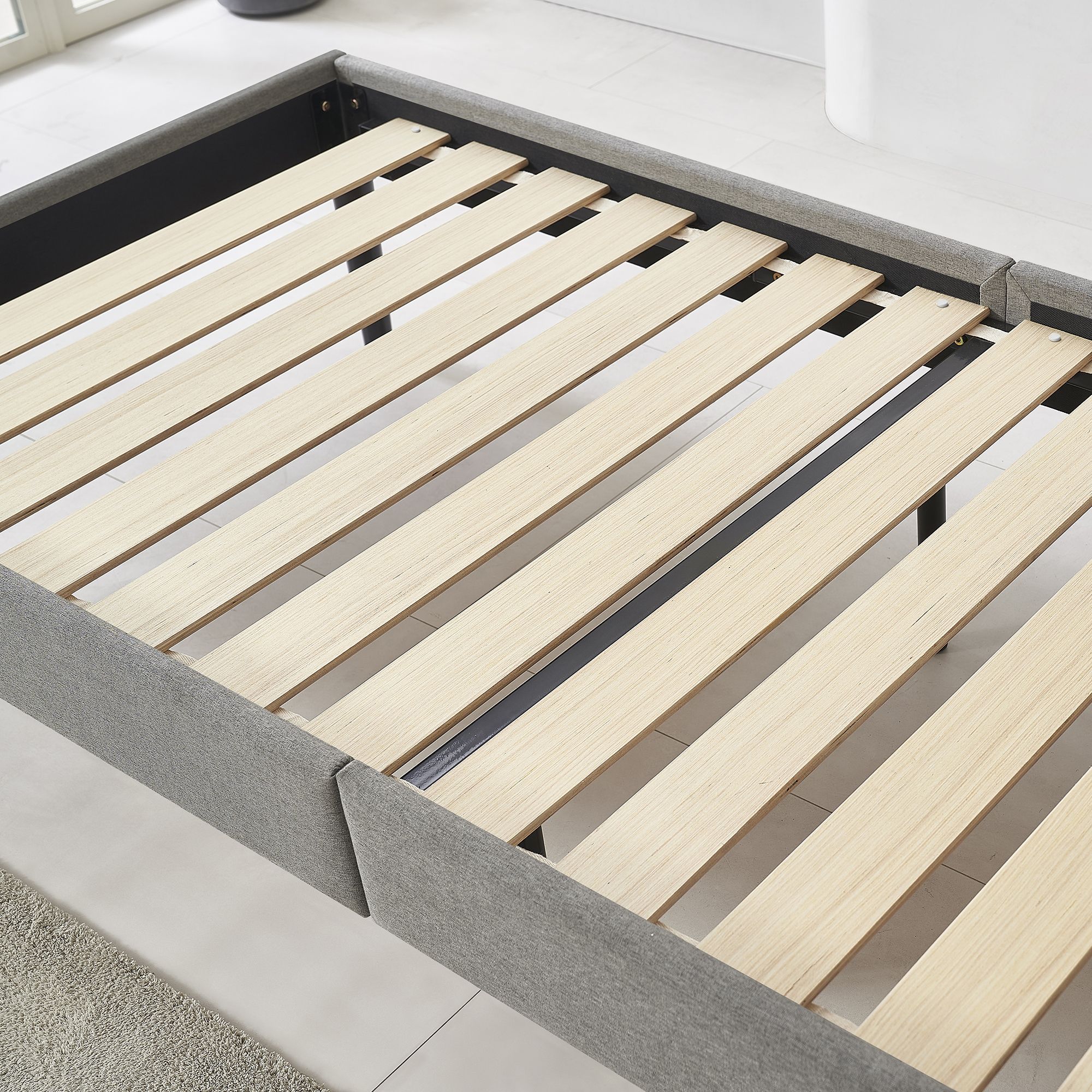 Design Polsterbettt Emily in Beige 90cm-200cm