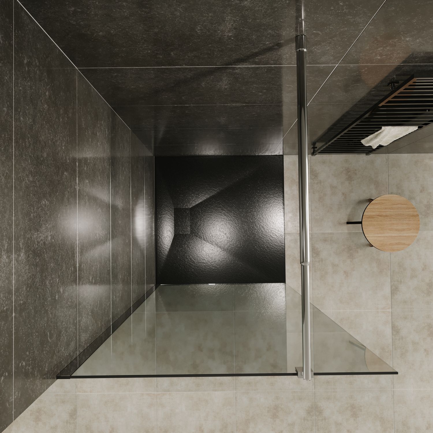 Walk In Dusche Fiona aus 10 mm starkem ESG Sicherheitsglas und Edelstahl Profil