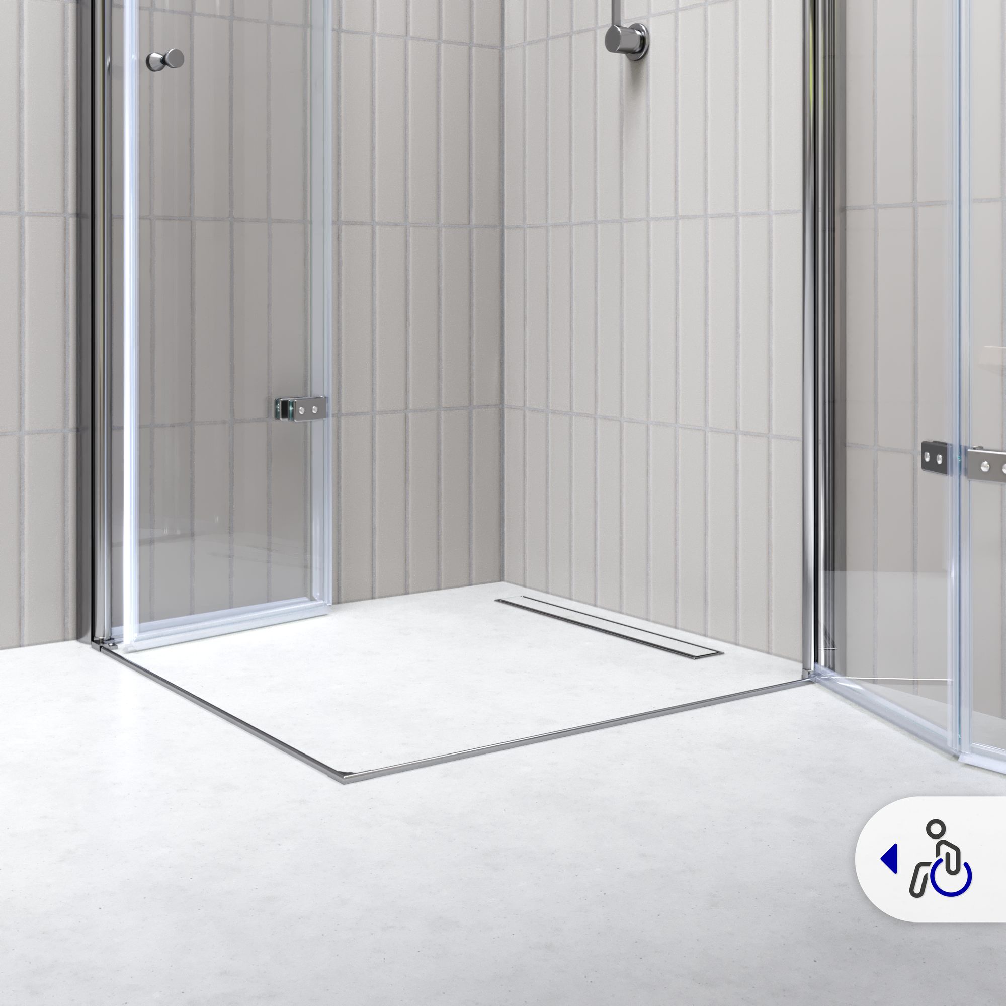 Eckeinstieg Emma mit Falttüren aus ESG Sicherheitsglas