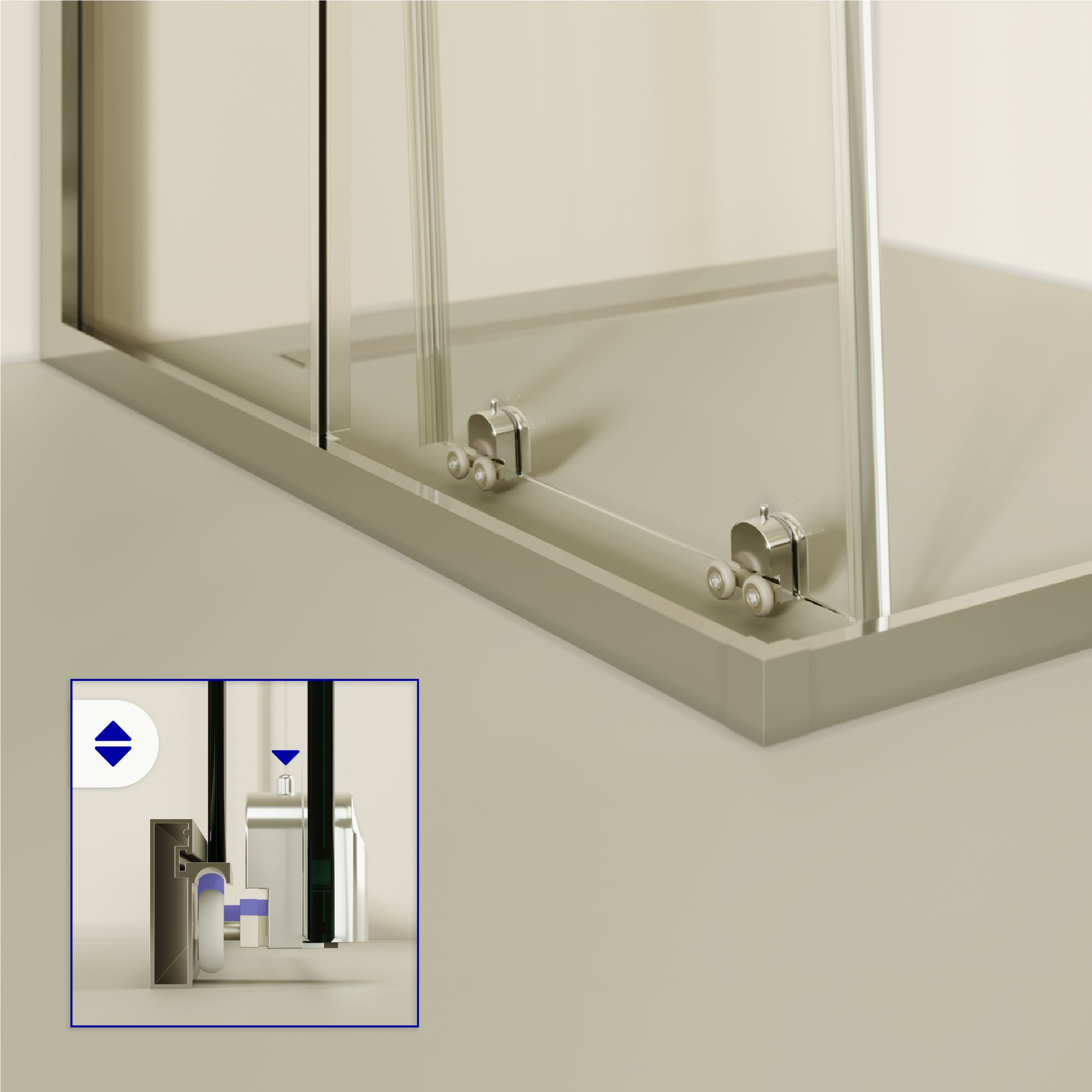 Eckeinstieg Diana mit Schiebetüren aus ESG Sicherheitsglas