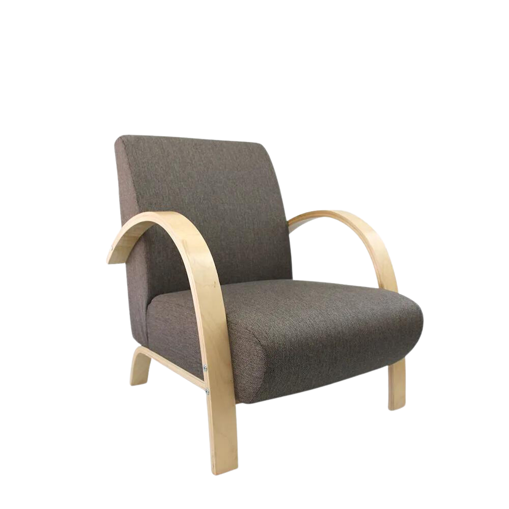 Polstersessel Lounge Sessel mit hochwertigem gepolsterten Stoffbezug - Grau