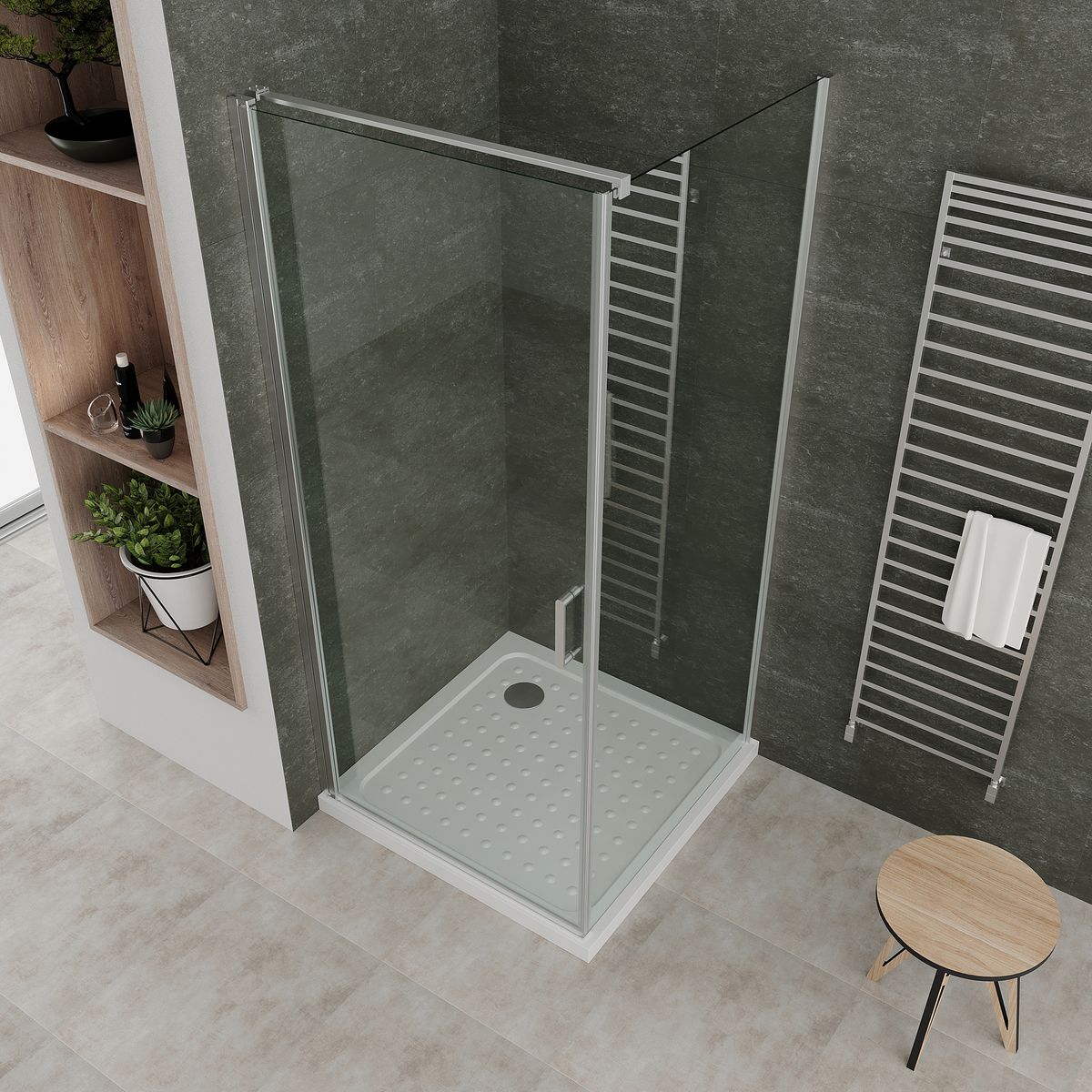 Fronteinstieg Hellen mit Klapptür aus ESG Sicherheitsglas