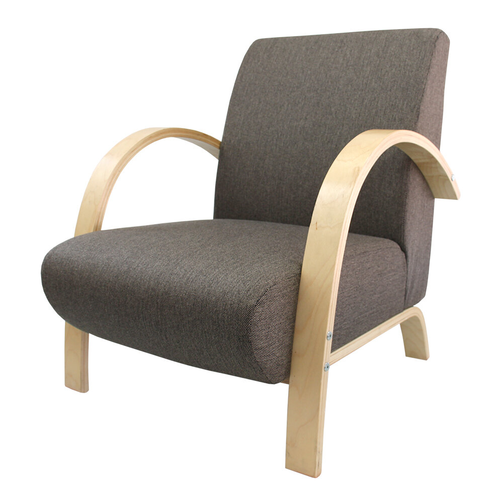 Polstersessel Lounge Sessel mit hochwertigem gepolsterten Stoffbezug - Grau