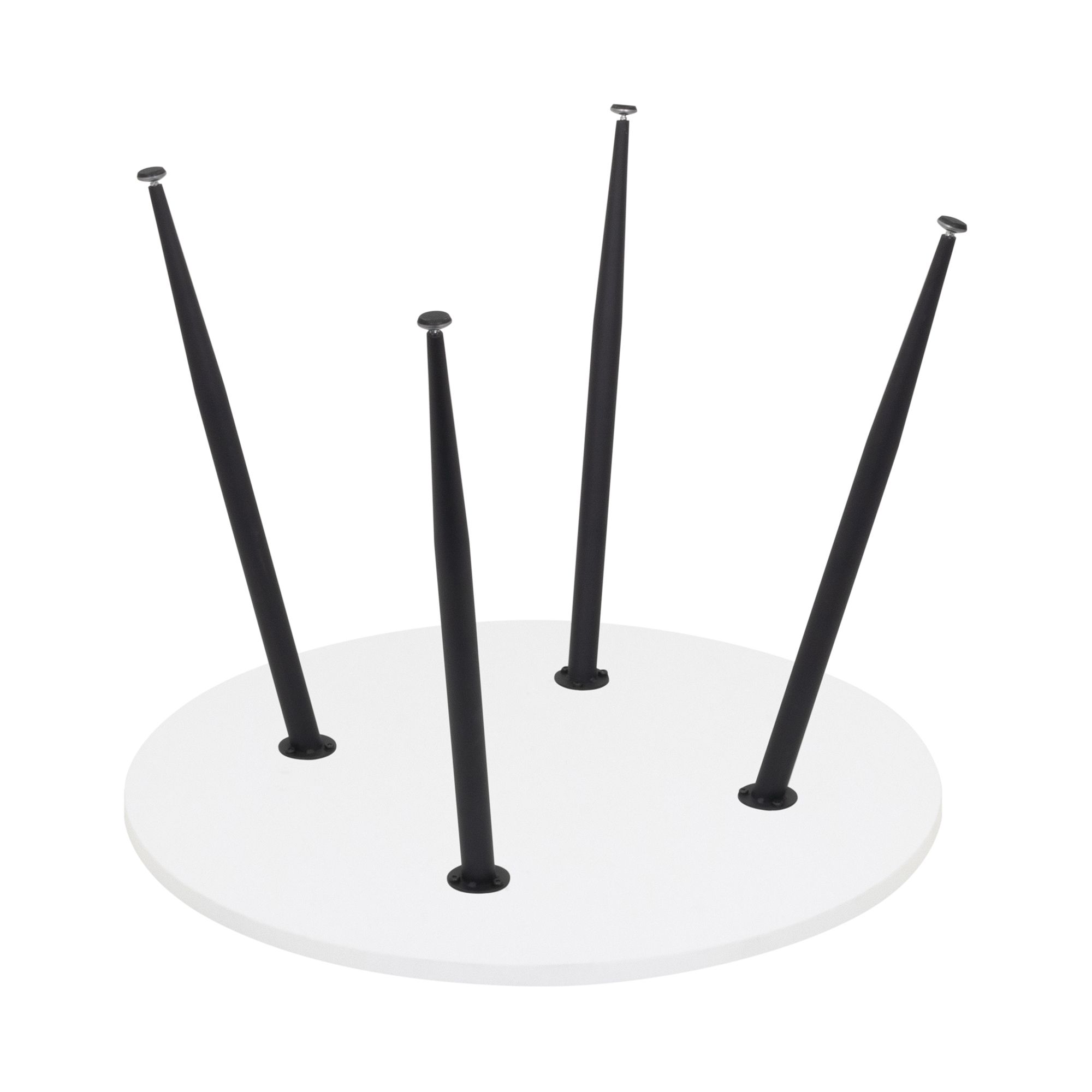 Esszimmer-Tisch CORIN | Tischplatte: Holz in Weiß | Beine: Schwarz 80 cm