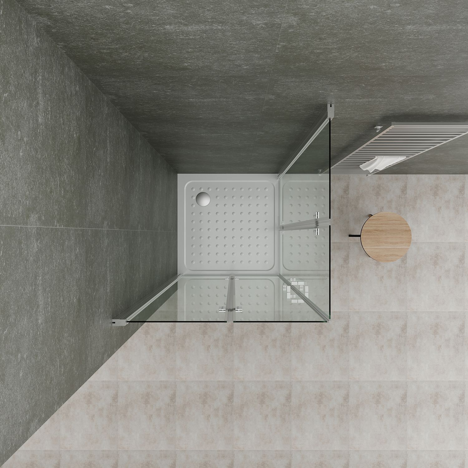 Eckeinstieg Belle mit Falttüren aus 6mm ESG Sicherheitsglas