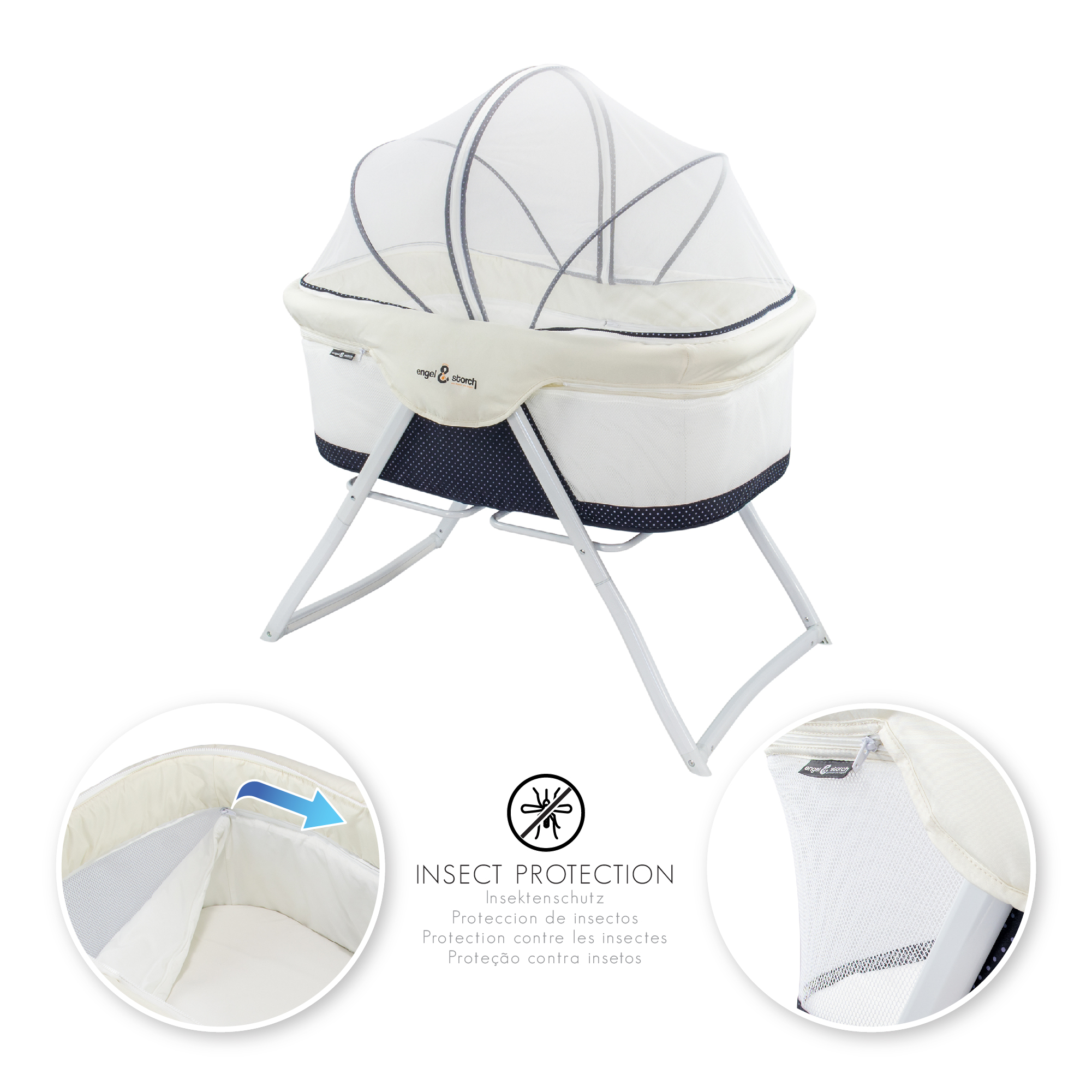 Reisebett BEBITO inkl. Moskitohaube und Tragetasche Dunkelblau Reisebett BEBITO inkl. Moskitohaube und Tragetasche Dunkelblau