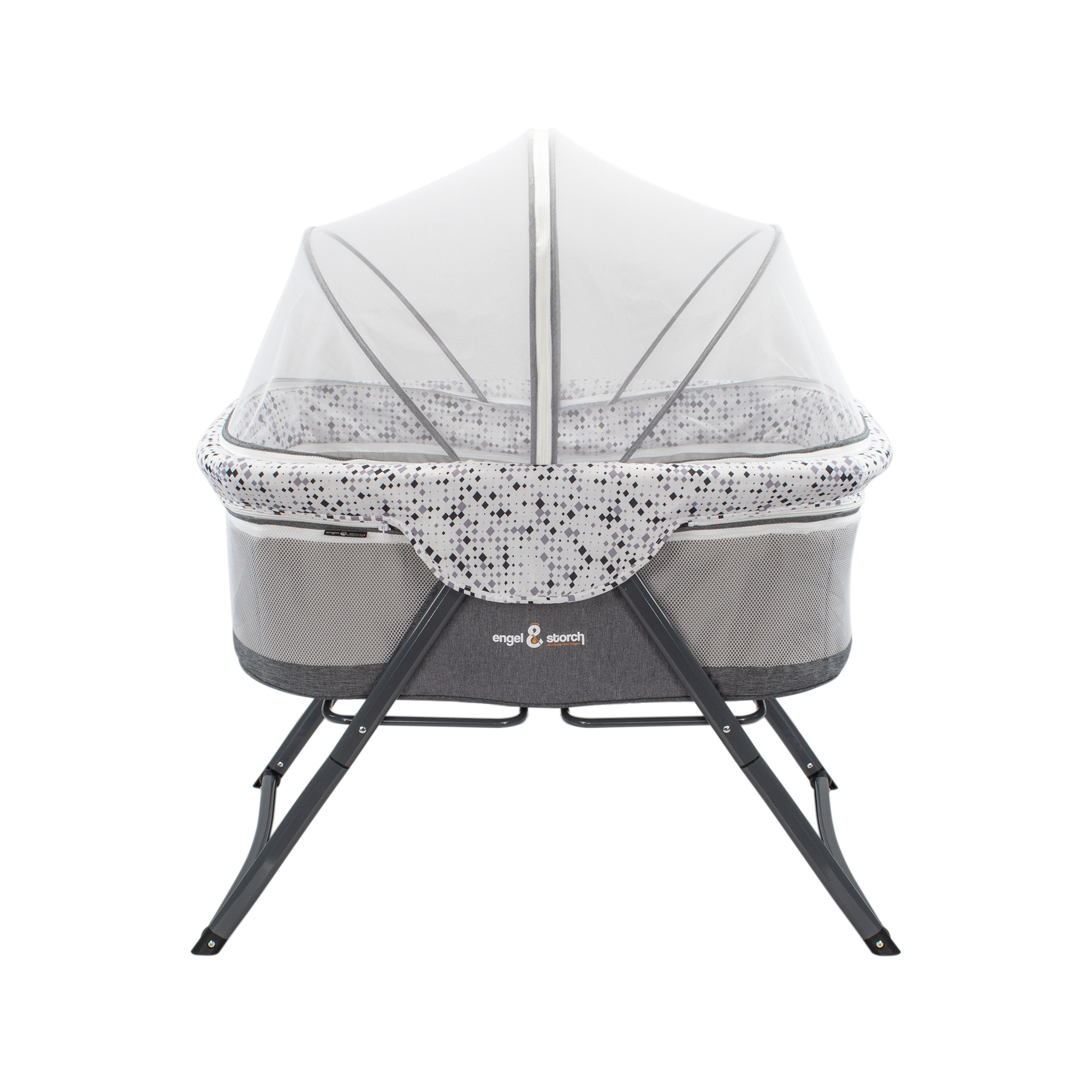 Reisebett BEBITO inkl. Moskitohaube und Tragetasche Dunkelgrau