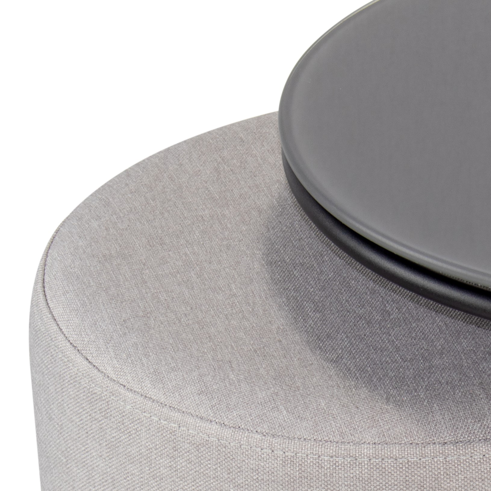 Beistelltisch mit Hocker JASPER runder Couchtisch 40x40 cm Schwarz-Grau N7 Beistelltisch mit Hocker JASPER runder Couchtisch 40x40 cm Schwarz-Grau N7