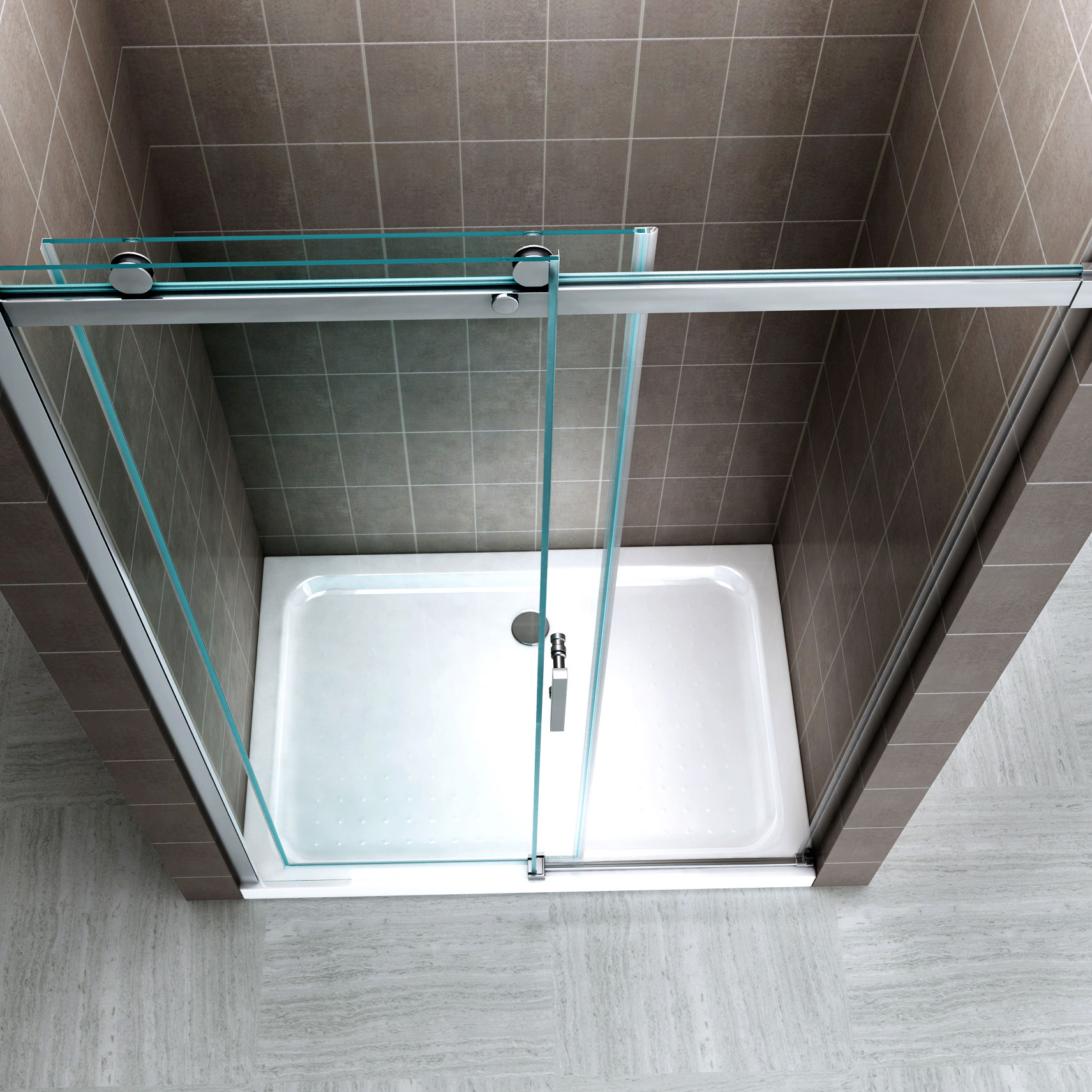 Nischentür Viola mit Schiebetür aus ESG Sicherheitsglas Nischentür Viola mit Schiebetür aus ESG Sicherheitsglas