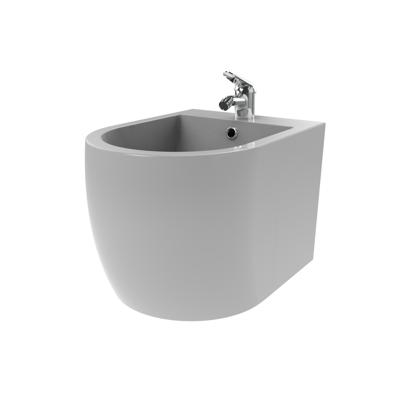 Wand Hänge Bidet Weiß inkl. Armatur (Mischbatterie) FRANCO