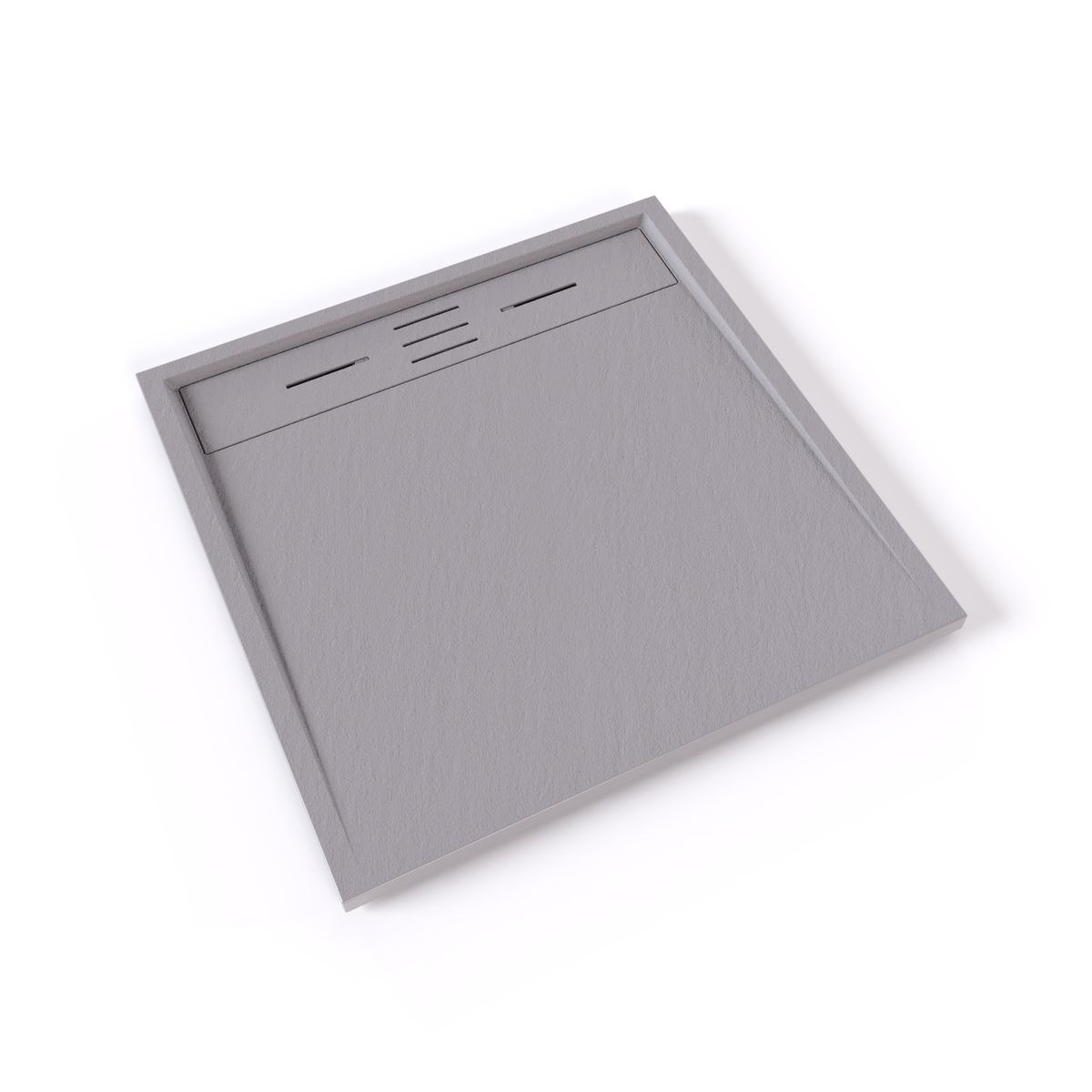 SMC Duschwanne Hiemal in Schieferoptik inkl. Ablaufgarnitur Grau 90x90 cm