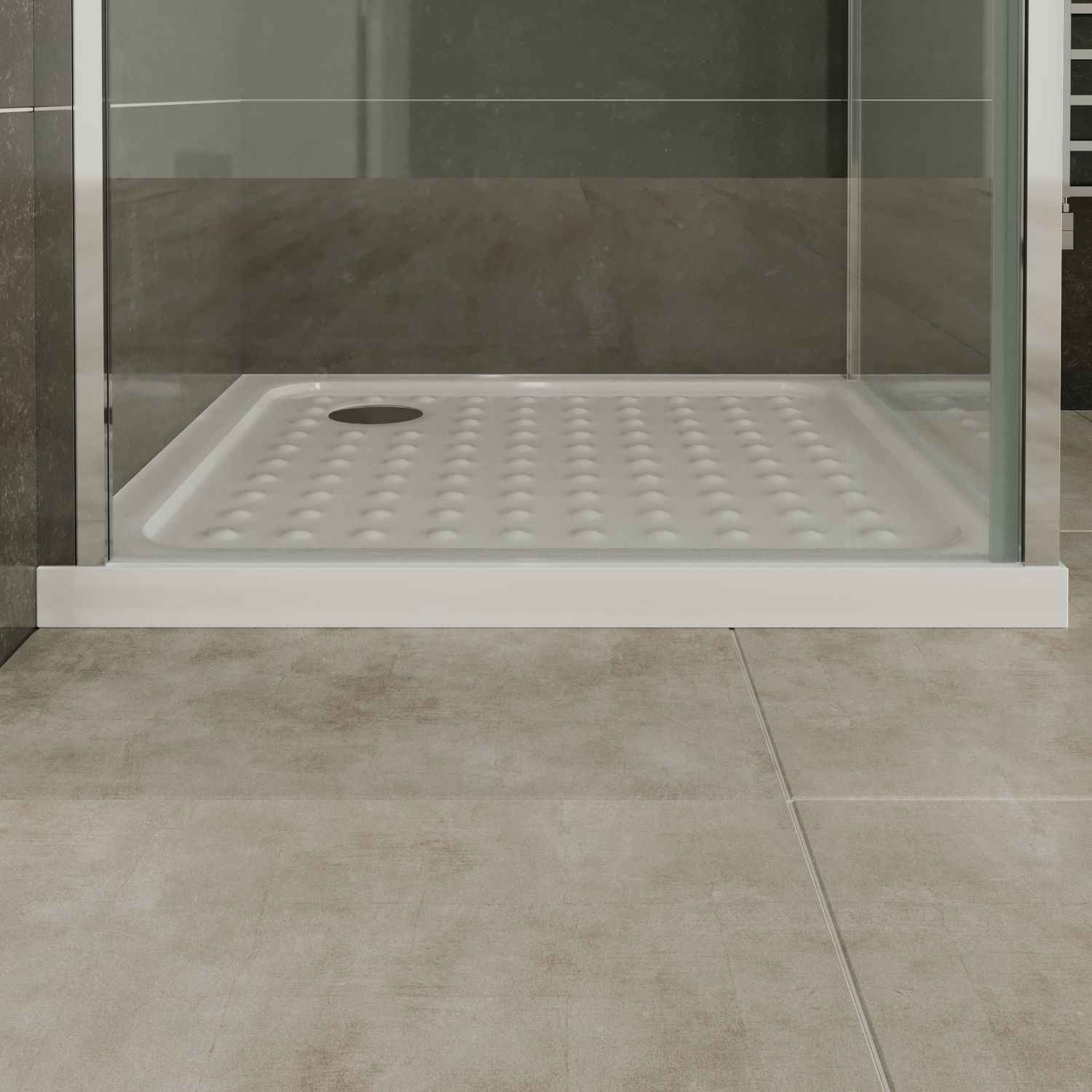 Fronteinstieg Nicole mit Klapptür aus 8 mm ESG Sicherheitsglas