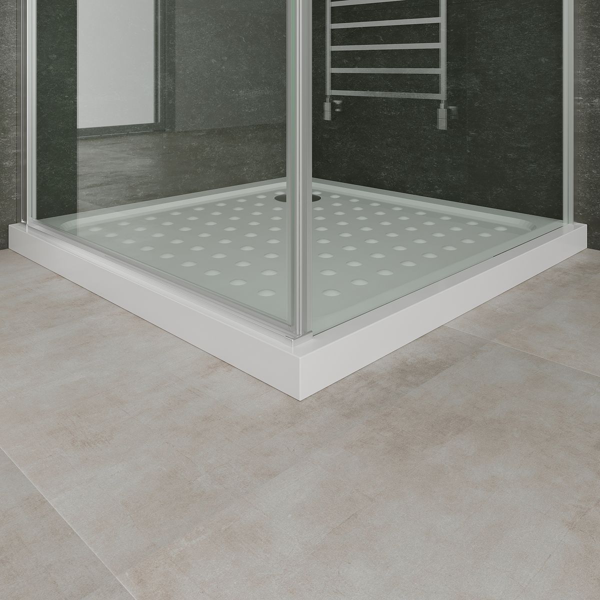 Fronteinstieg Hellen mit Klapptür aus ESG Sicherheitsglas