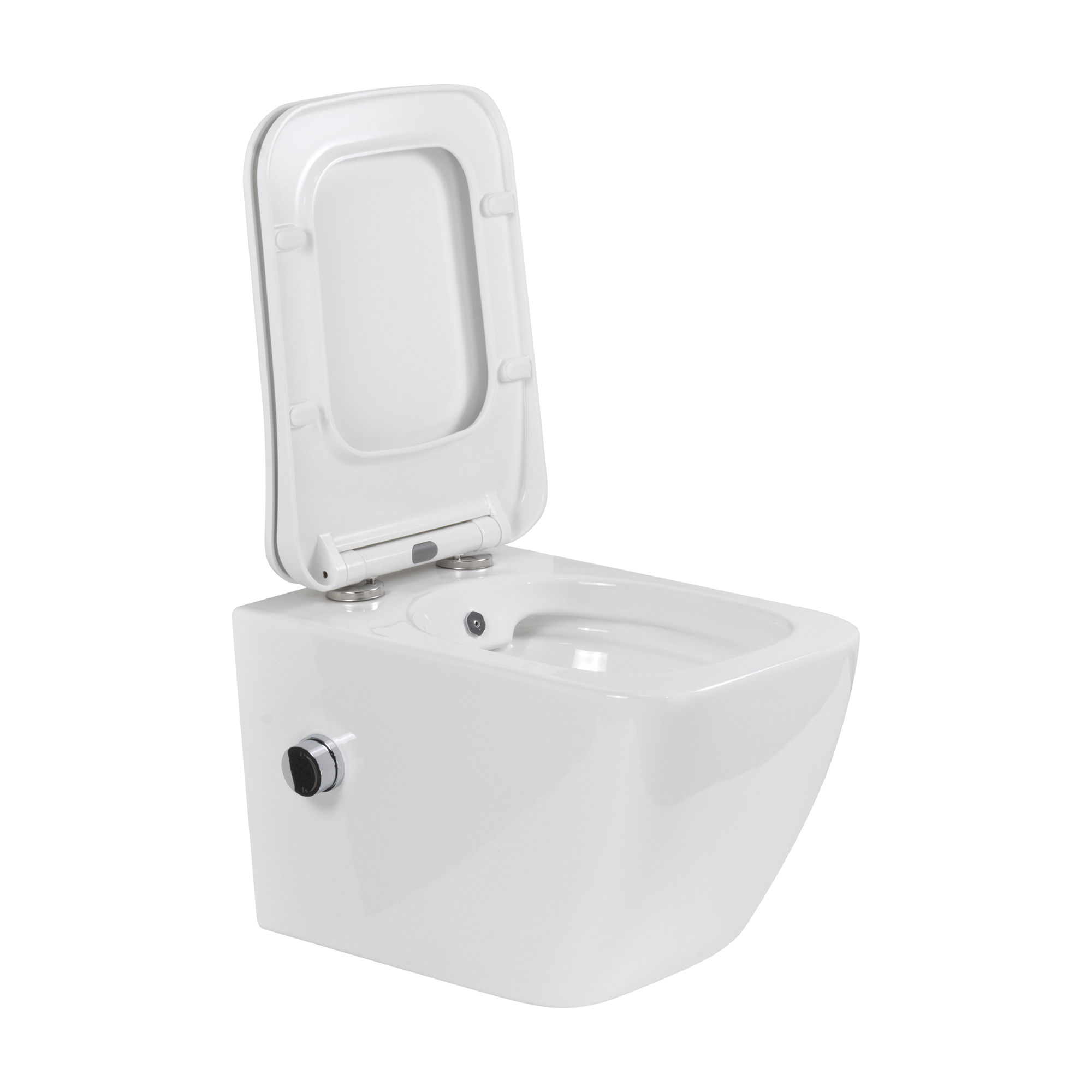 Dusch-WC Cube Fresh mit Bidetfunktion, spülrandloses Wand-WC in Weiß Dusch-WC Cube Fresh mit Bidetfunktion, spülrandloses Wand-WC in Weiß
