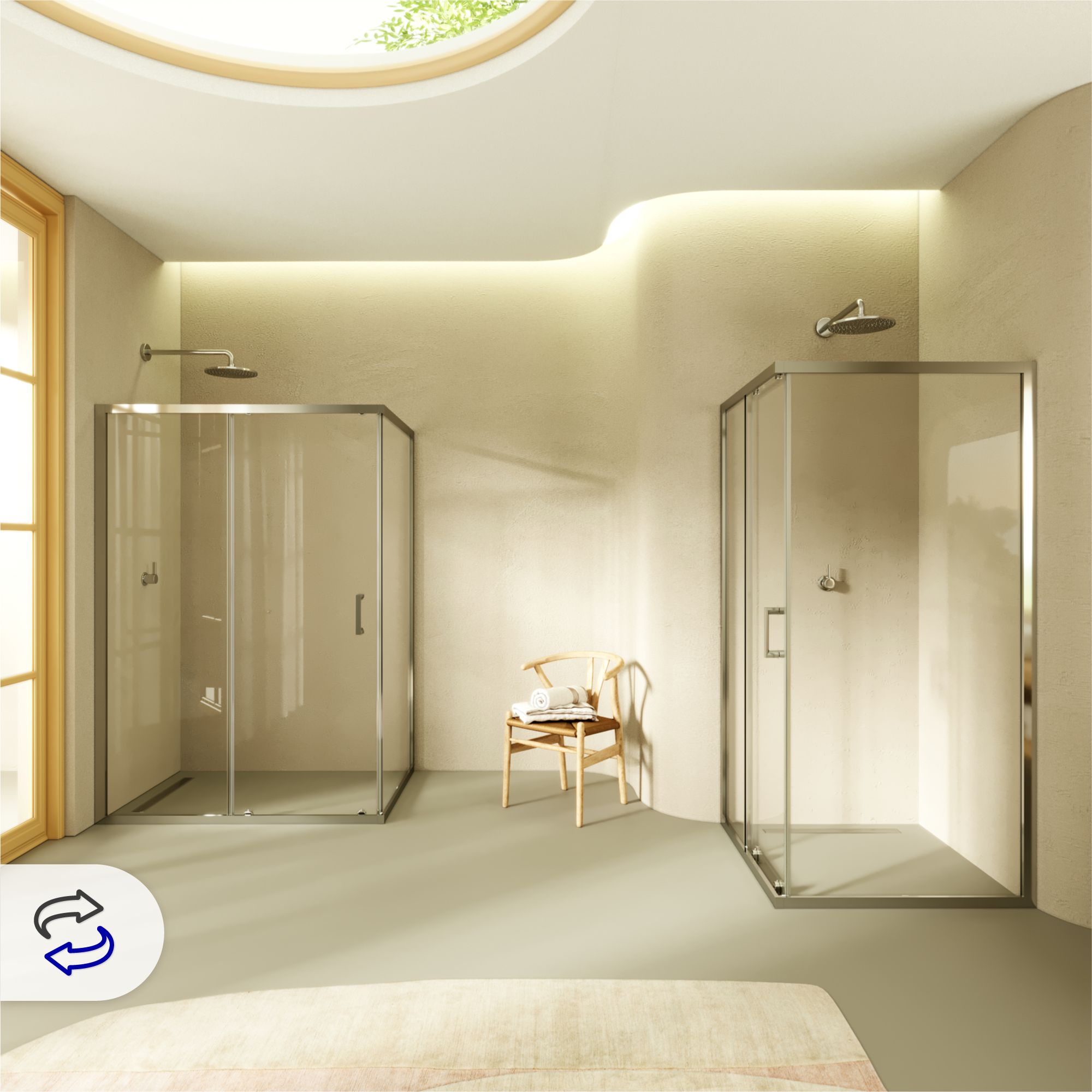 Fronteinstieg Dora mit Schiebetür aus ESG Sicherheitsglas