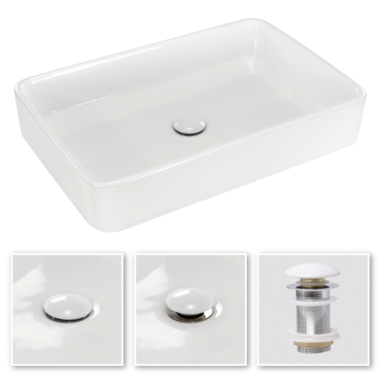 Design Keramik Waschbecken Lamone in Weiß