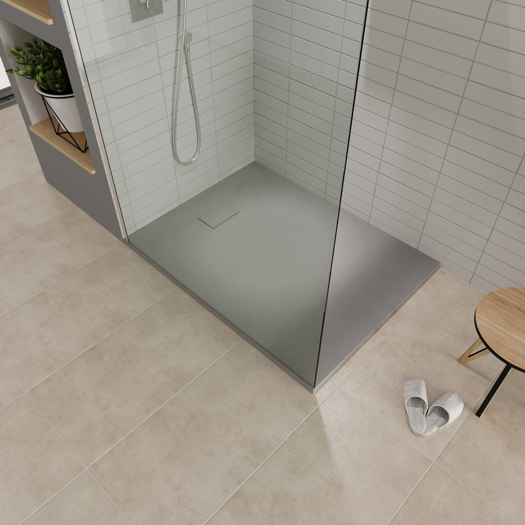 SMC Duschwanne Boreal in Stein-Optik inkl. Ablaufgarnitur - Grau 80x100 cm SMC Duschwanne Boreal in Stein-Optik inkl. Ablaufgarnitur - Grau 70x120 cm