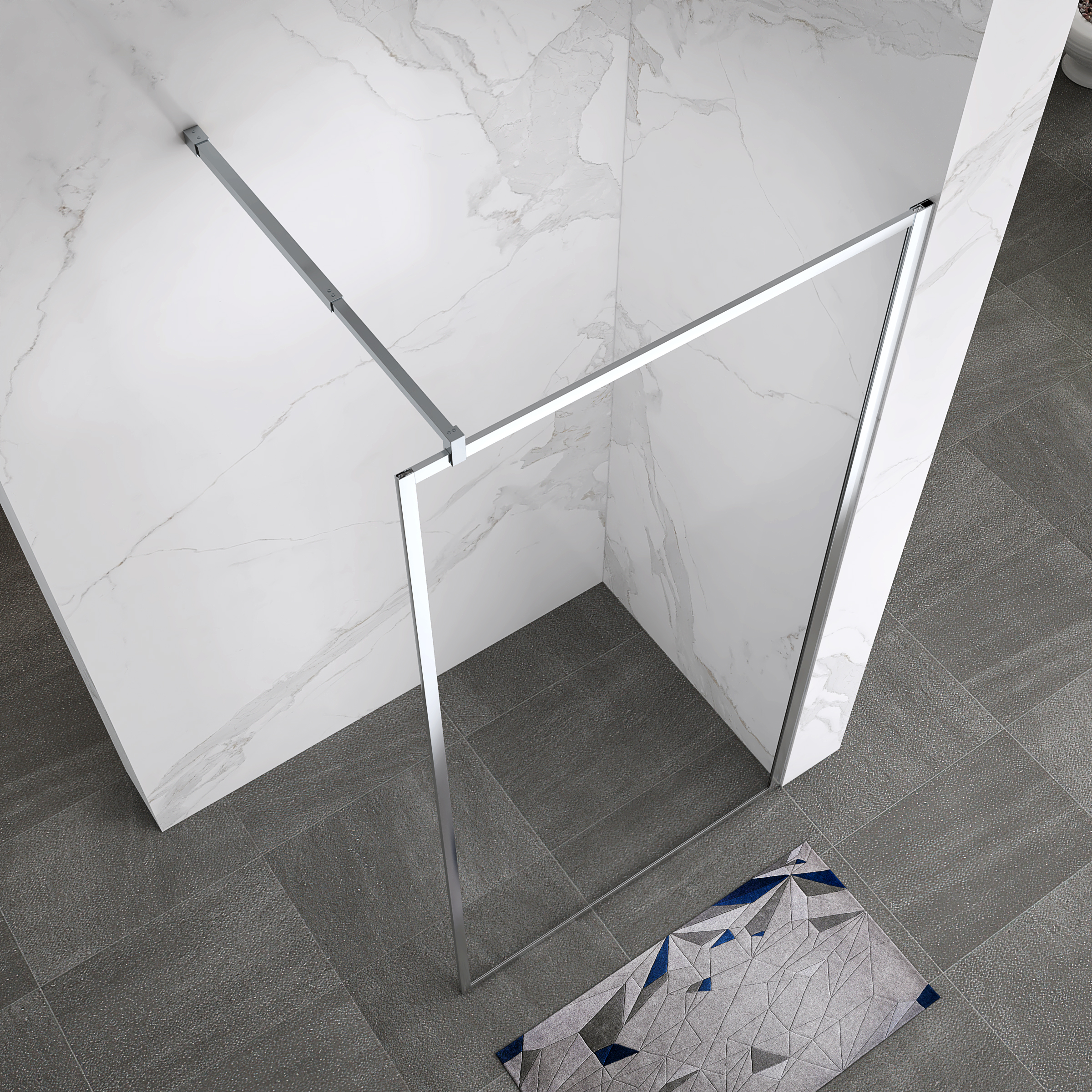 Walk In Dusche Gianna aus 8 mm starkem durchsichtigem ESG Sicherheitsglas