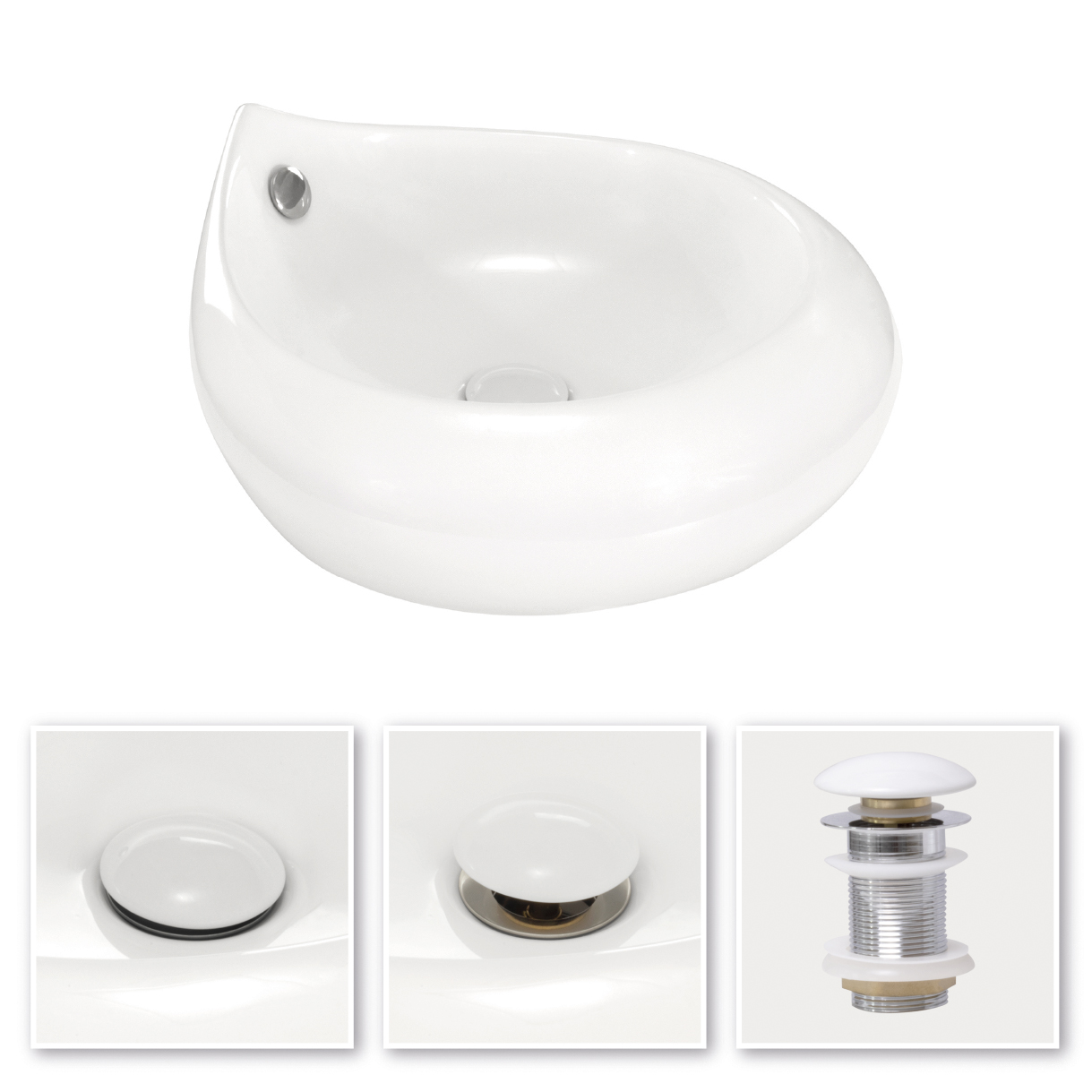 Design Keramik Waschbecken Reno in Weiß