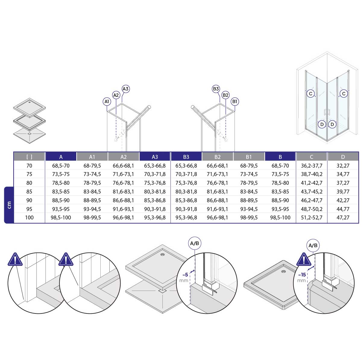 Eckeinstieg Alina mit Falttüren und schwarzen Profilen aus ESG Sicherheitsglas