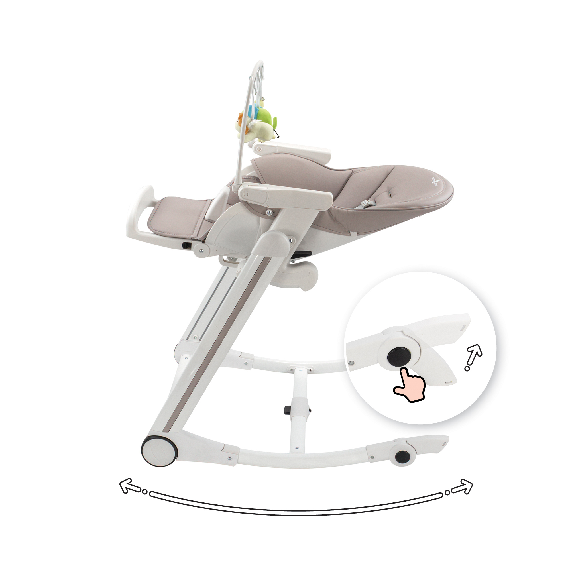 Kinderhochstuhl ADELLE Verstellbar und Klappbar inkl. Spielebogen Weiß-Grau Kinderhochstuhl ADELLE Verstellbar und Klappbar inkl. Spielebogen Weiß-Grau