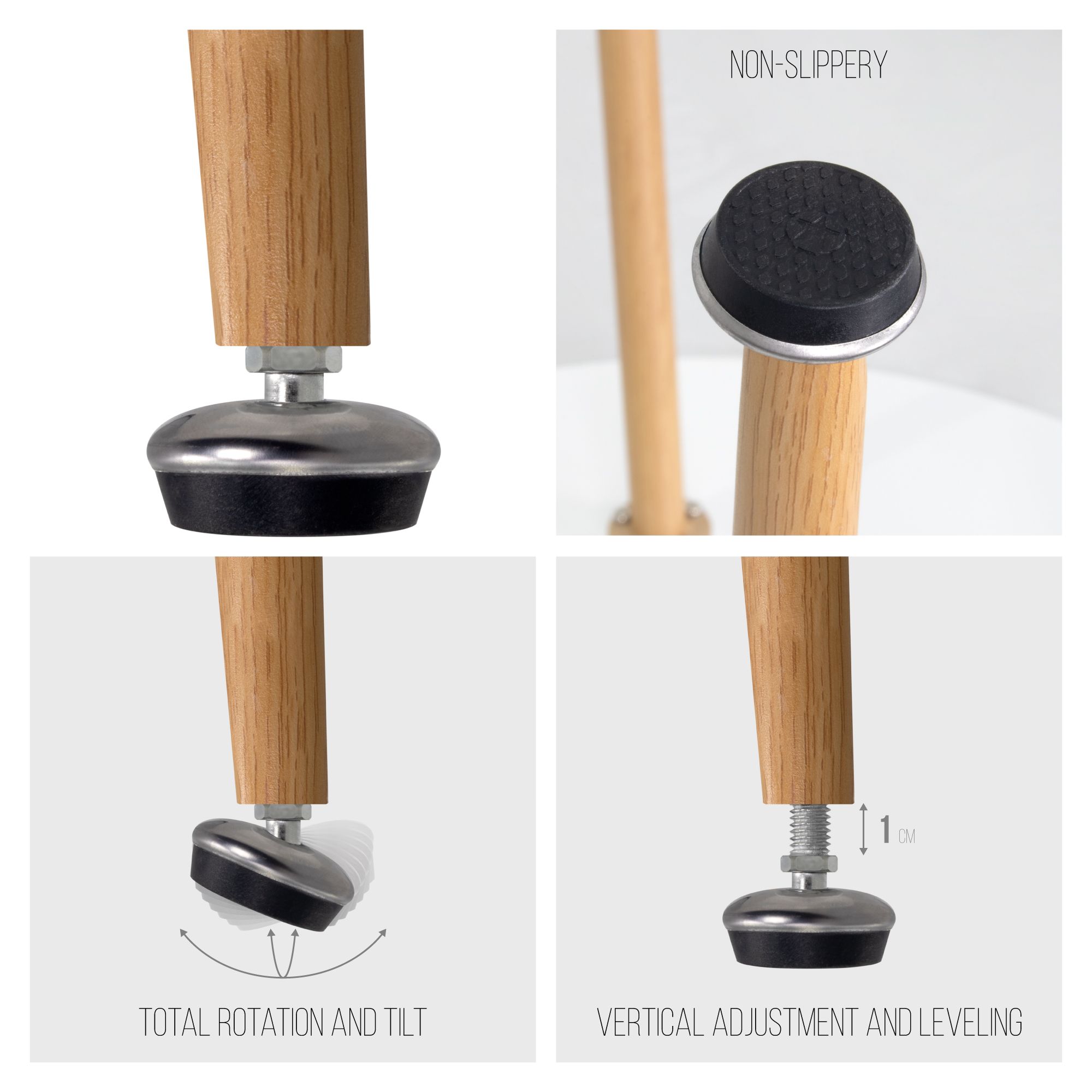 Esszimmer-Tisch CORIN | Tischplatte: Glas in schwarzer Marmor Optik | Beine:Holz 80 cm