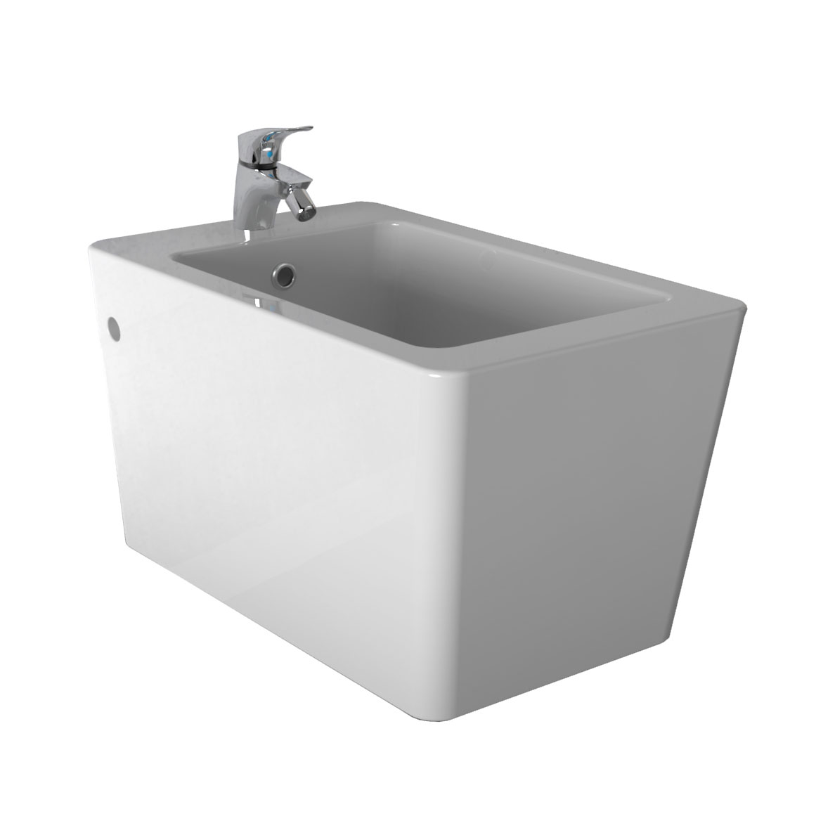 Wand Hänge Bidet Weiß inkl. Armatur (Mischbatterie) CUBE Wand Hänge Bidet Weiß inkl. Armatur (Mischbatterie) CUBE