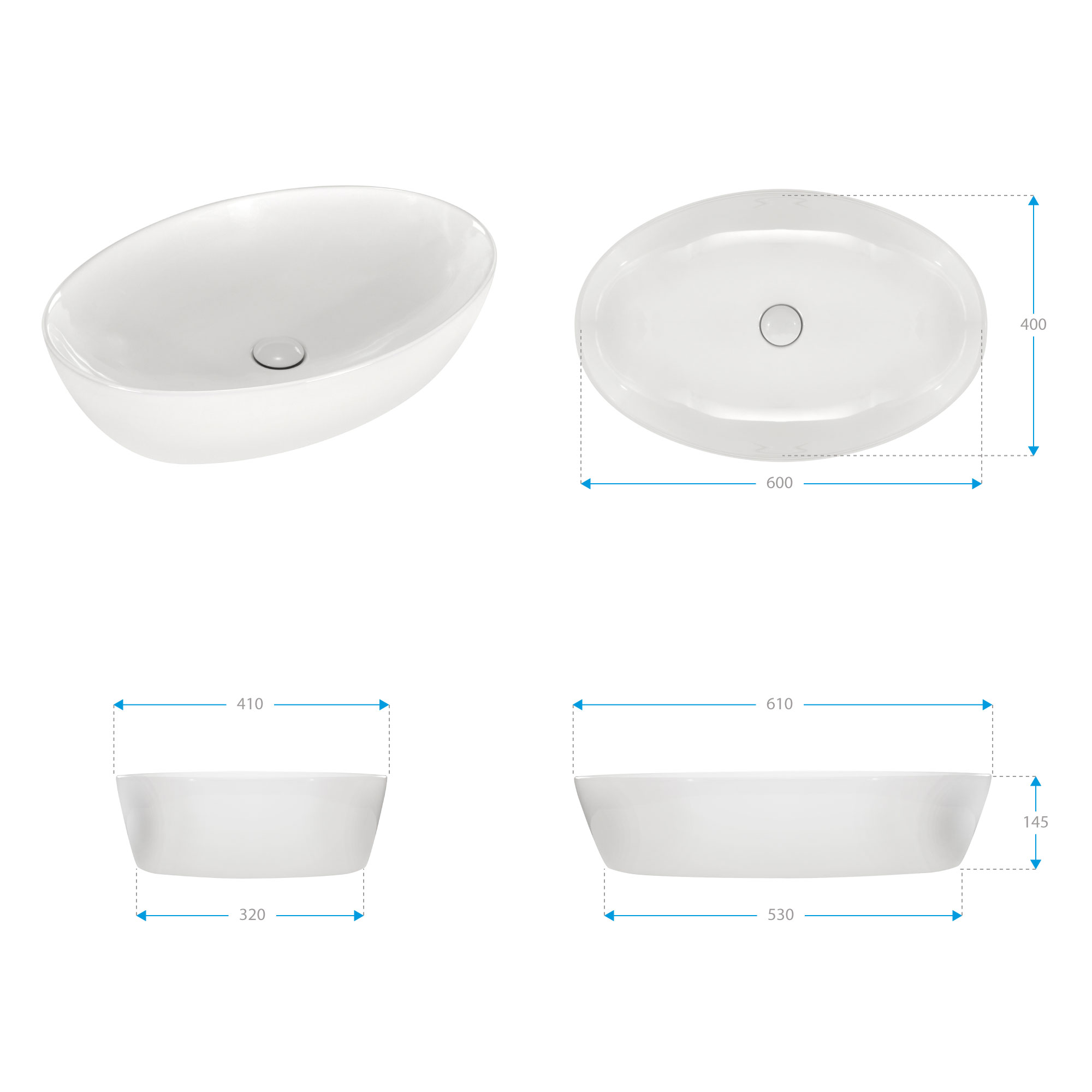 Design Keramik Waschbecken Bacchiglione in Weiß Design Keramik Waschbecken Bacchiglione in Weiß