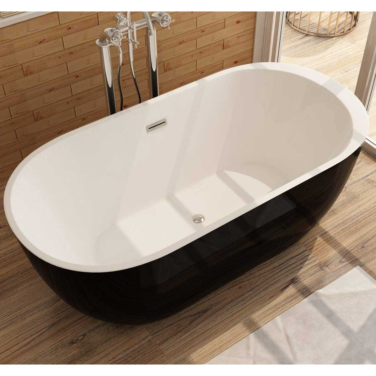 Badewanne aus Sanitäracryl Frisange Schwarz-Weiß - ALLE GRÖßEN