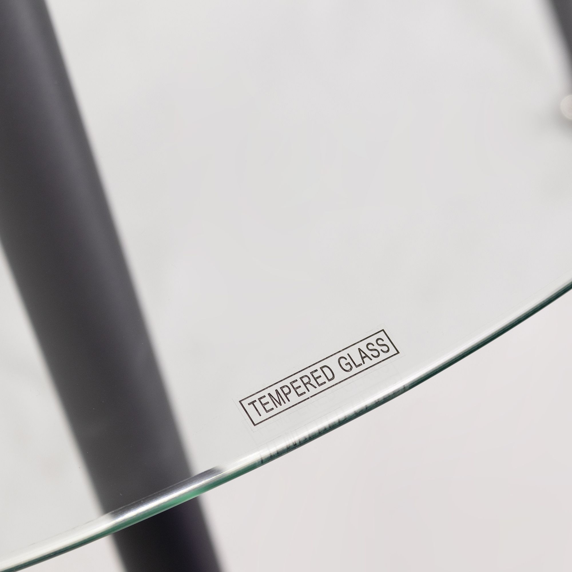 Esszimmer-Tisch CORIN | Tischplatte: Glas in weißer Marmor Optik | Beine: Weiß 80 cm