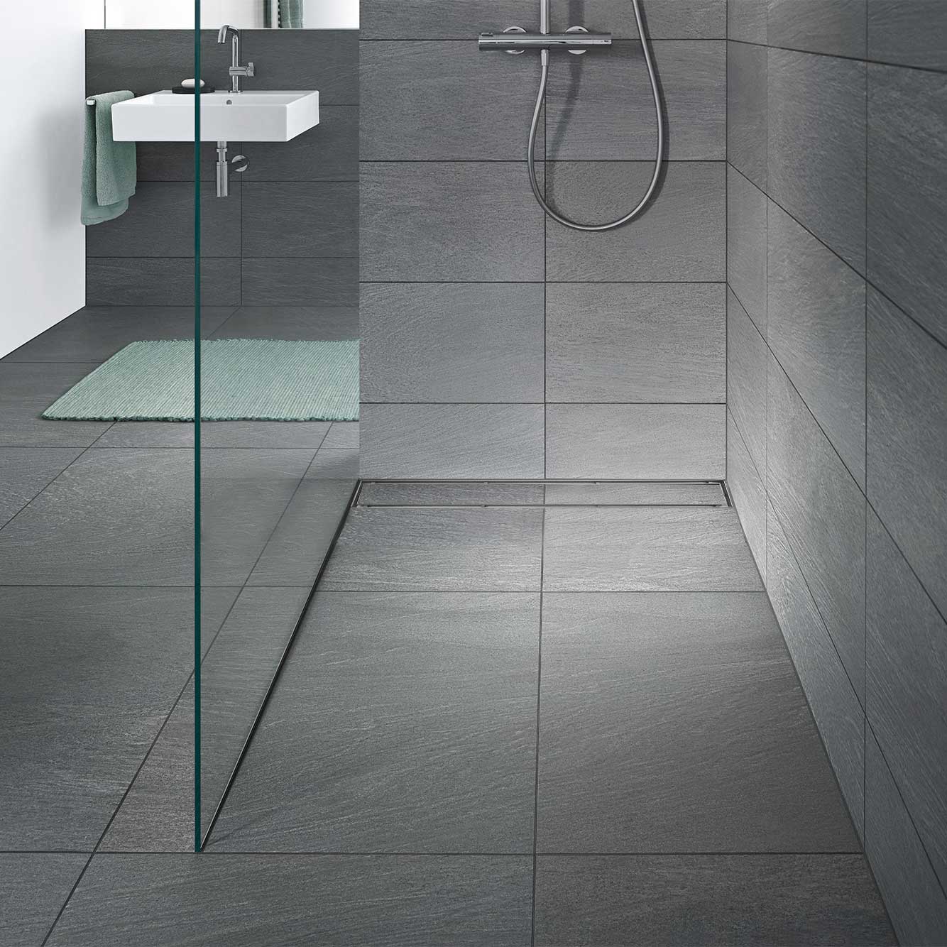 Duschrinne R2 aus Edelstahl für flache Installation, befliesbar Duschrinne R2 aus Edelstahl für flache Installation, befliesbar