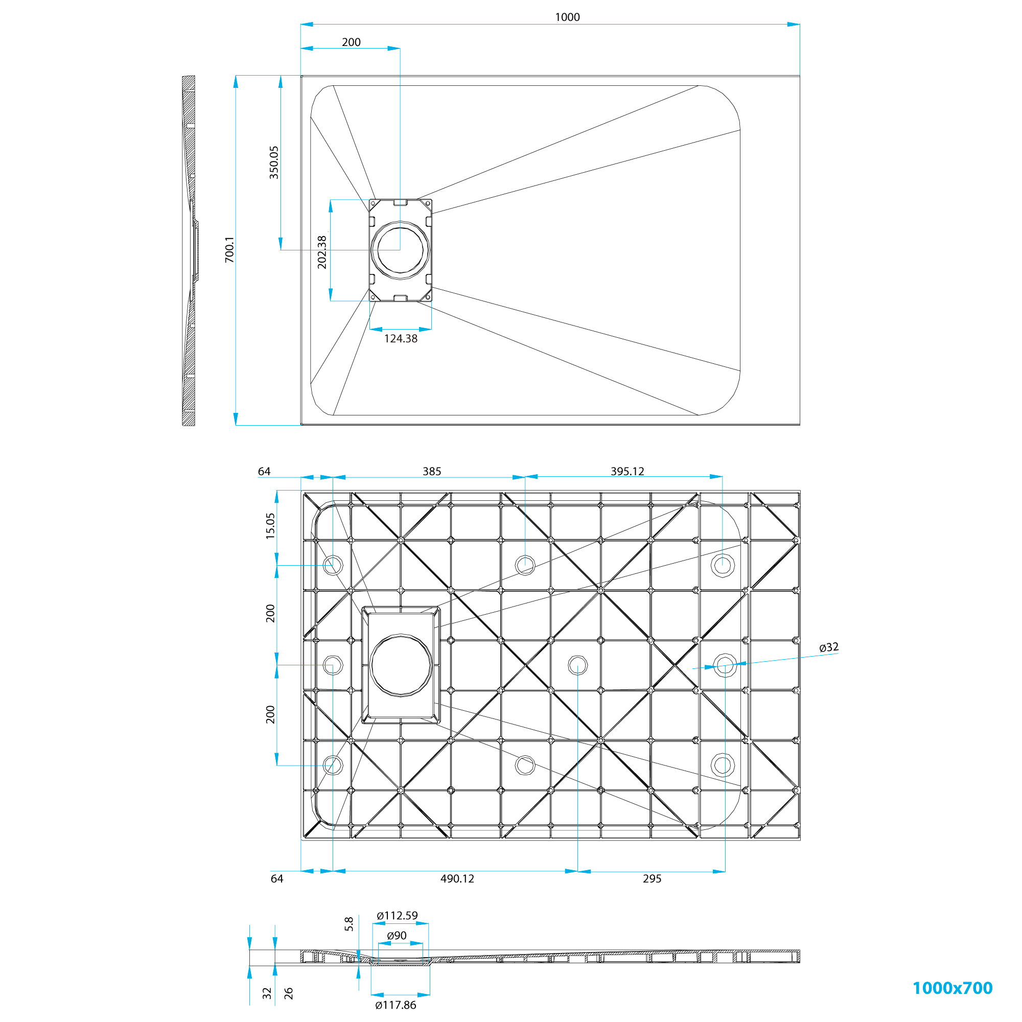 SMC Duschwanne Boreal in Stein-Optik inkl. Ablaufgarnitur - Weiß 70x100 cm SMC Duschwanne Boreal in Stein-Optik inkl. Ablaufgarnitur - Schwarz 70x100 cm