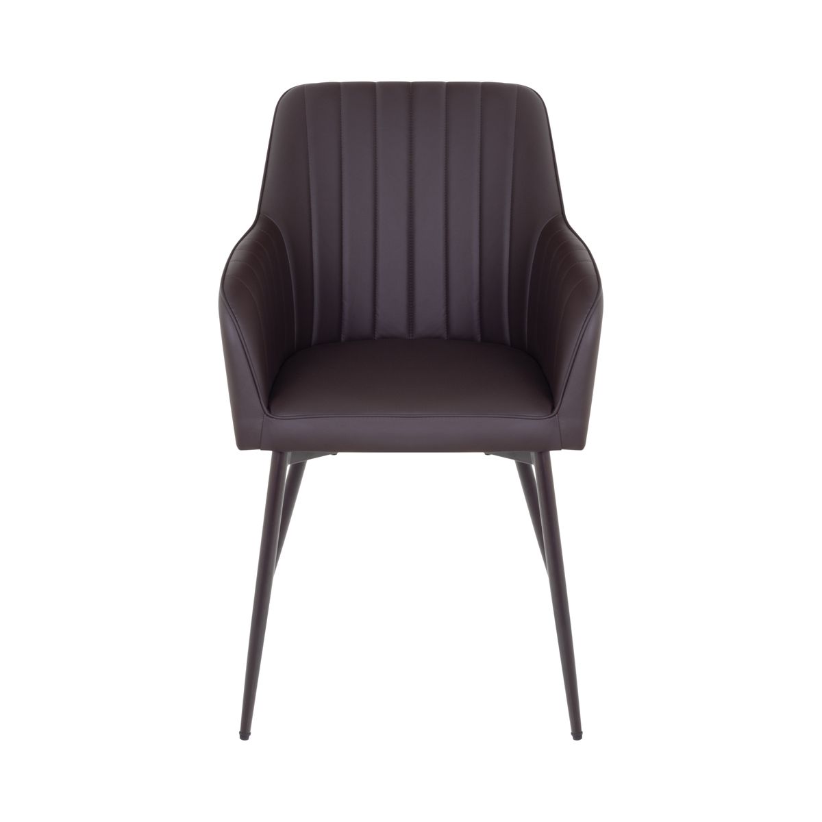 Esszimmerstuhl Wohnzimmerstuhl Dahlia Braun aus Kunstleder