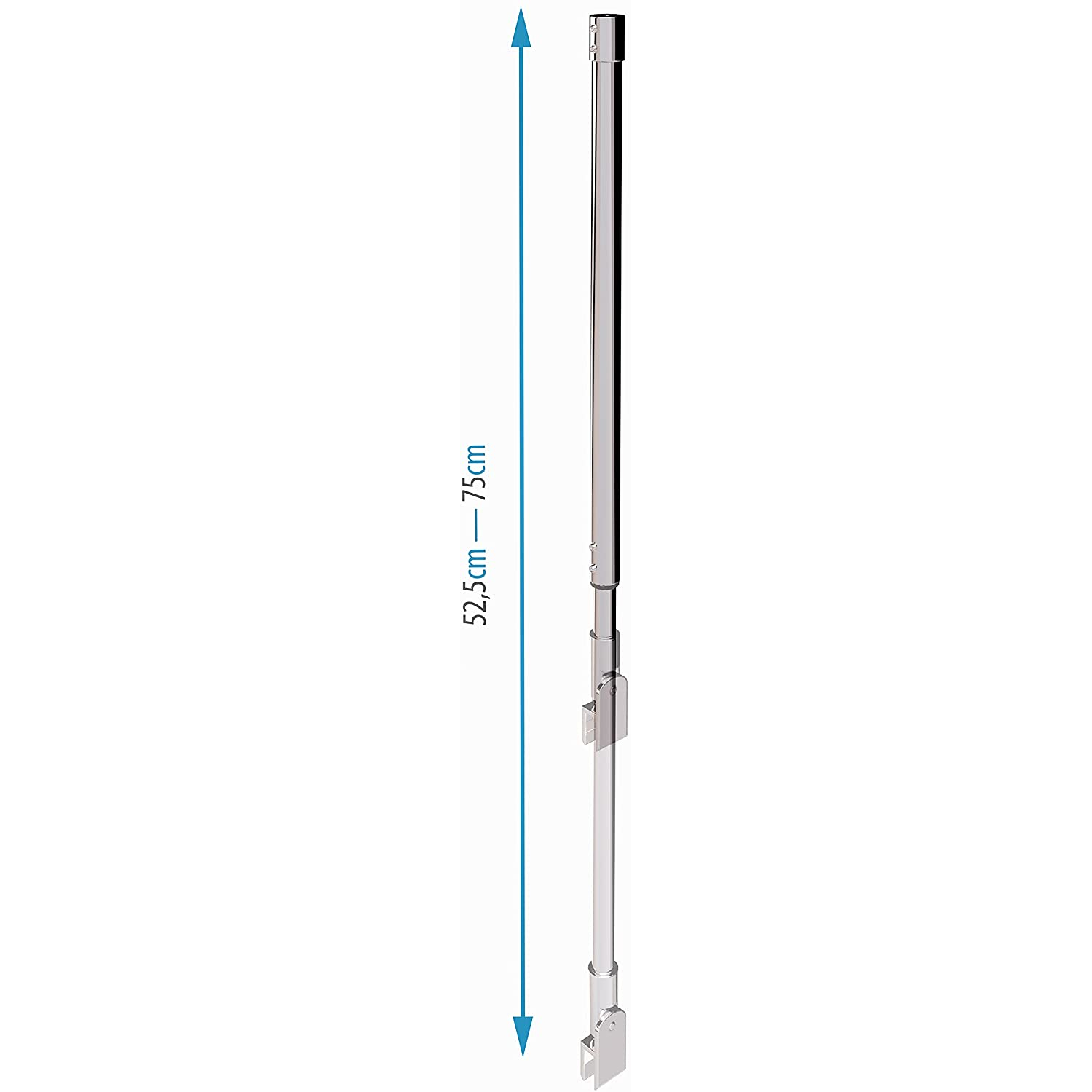 Decken-Haltestange für Walk In Duschwände mit Verstellbereich 52,2-75 cm