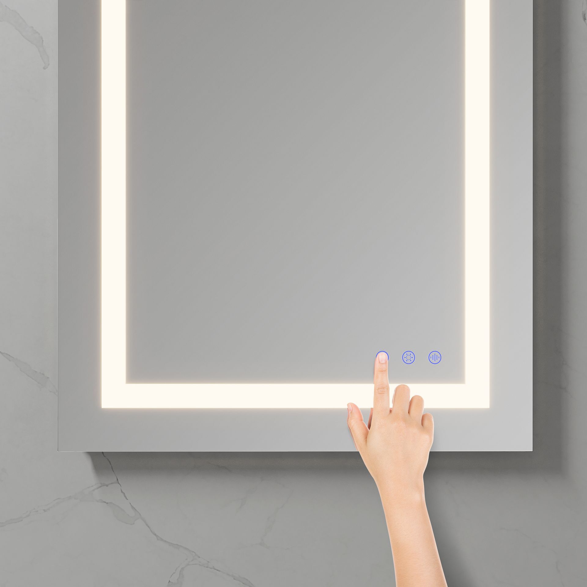 LED Badezimmer Spiegel Oblong mit dimmbarer Beleuchtung, Antibeschlag-Funktion und Farbwechsel