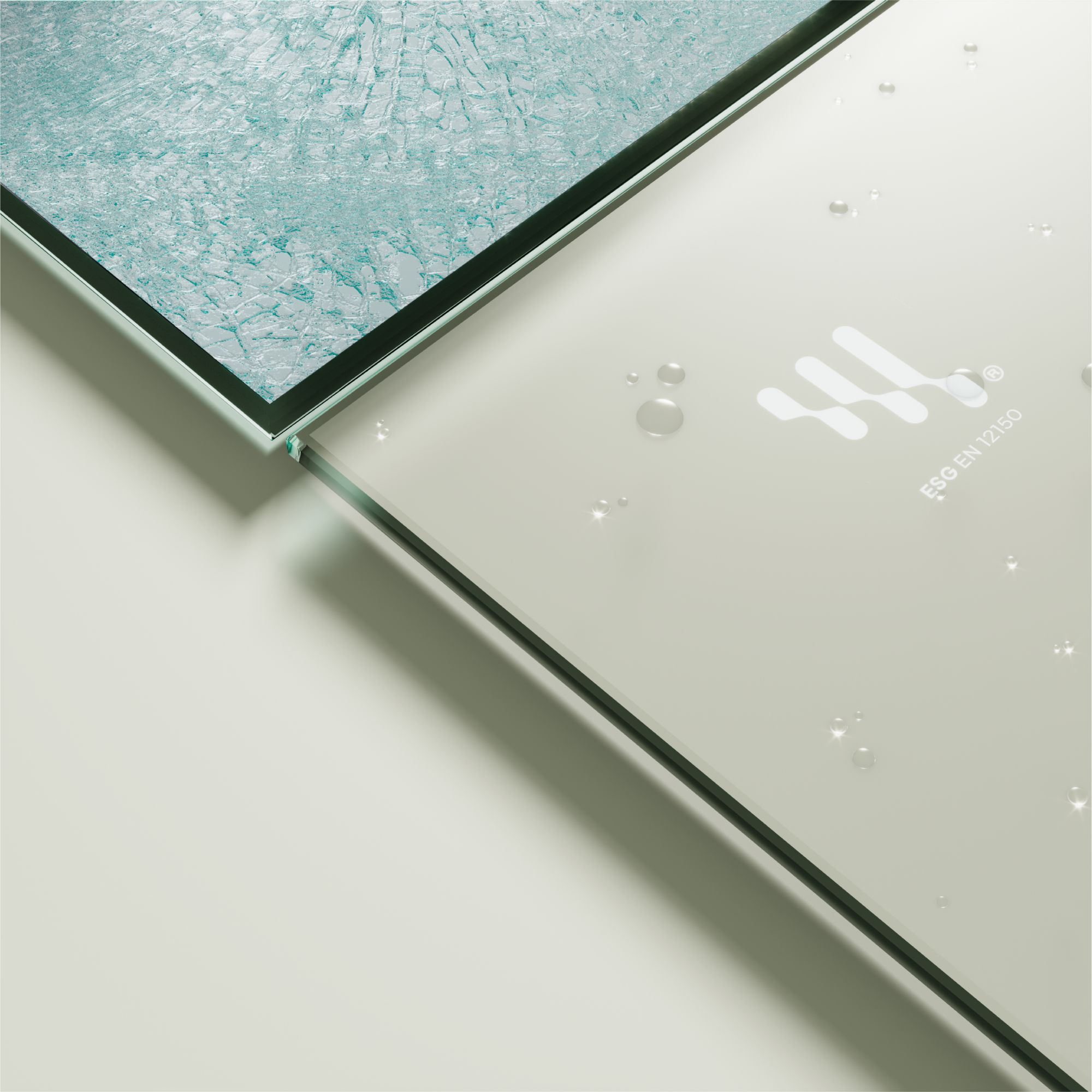 Eckeinstieg Diana mit Schiebetüren aus satiniertem ESG Sicherheitsglas