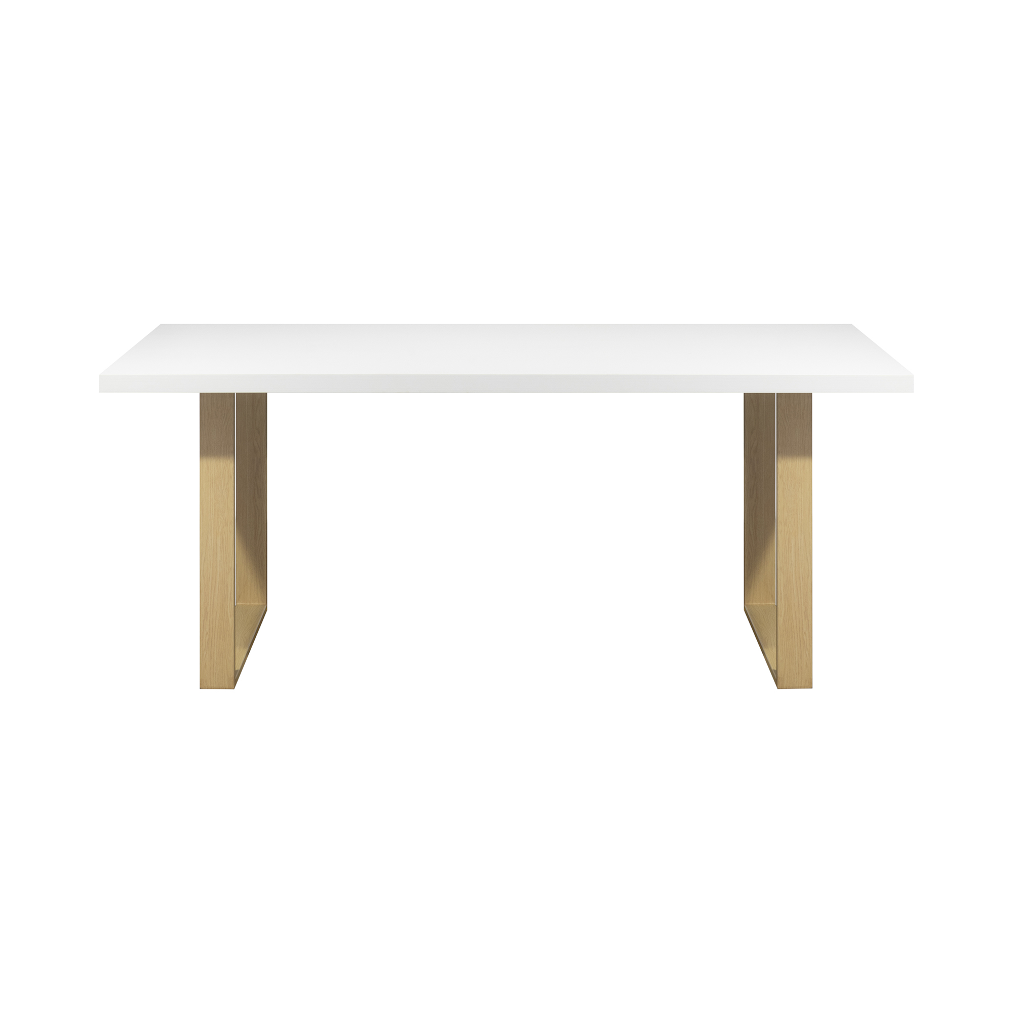 Esszimmertisch MACON Kufentisch Holztisch Esstisch - Weiß + Eiche 140x 80 cm