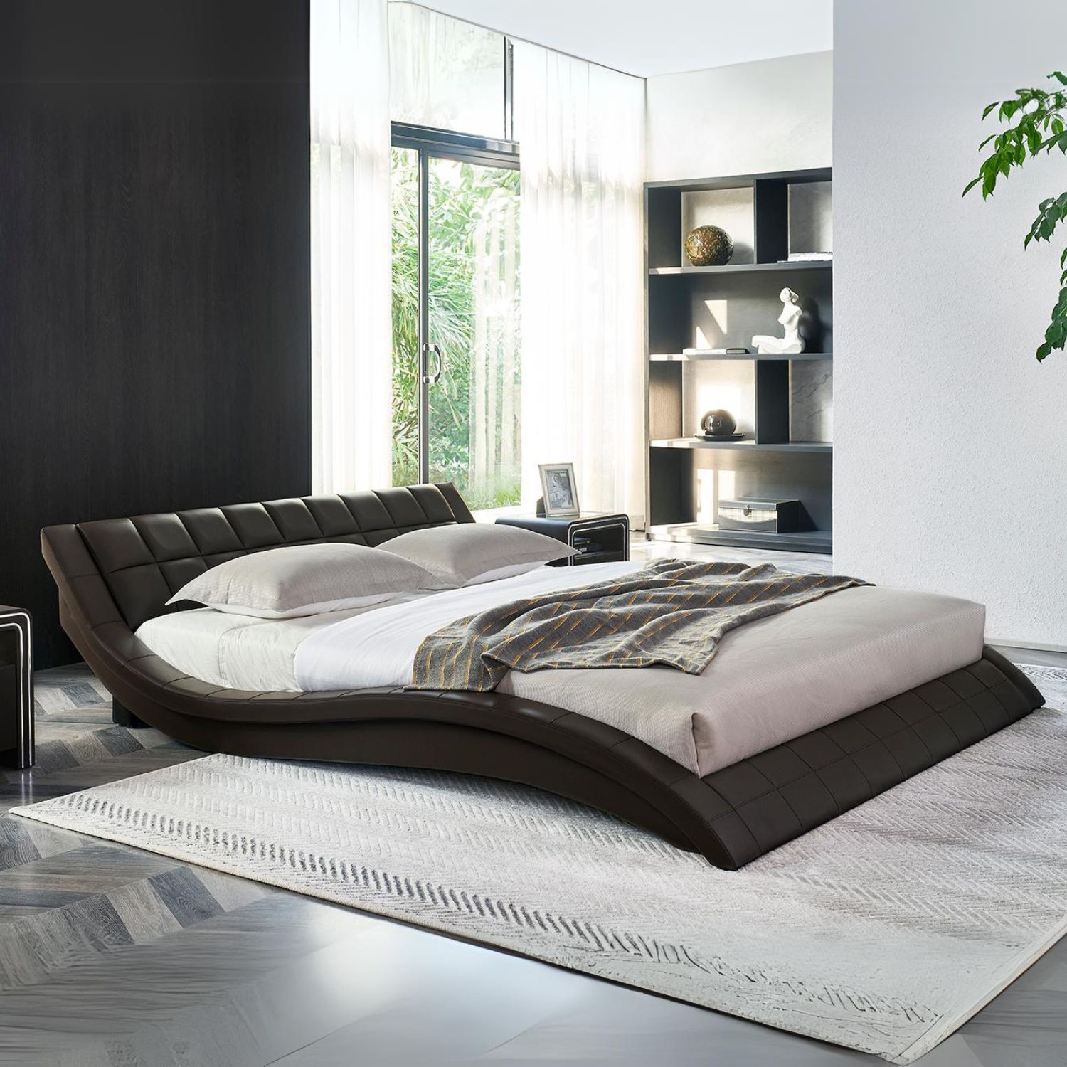 Design Polsterbett Raul in Braun Polsterbett Raul in Braun 200x200 cm