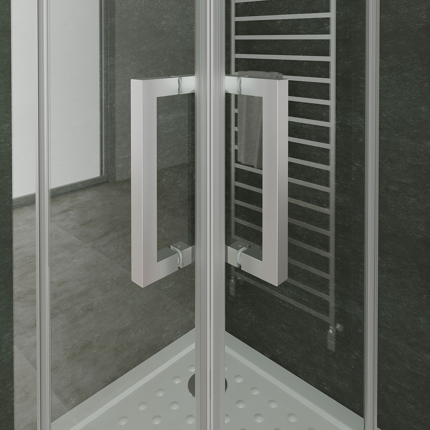 Eckeinstieg Belle mit Falttüren aus 6mm ESG Sicherheitsglas