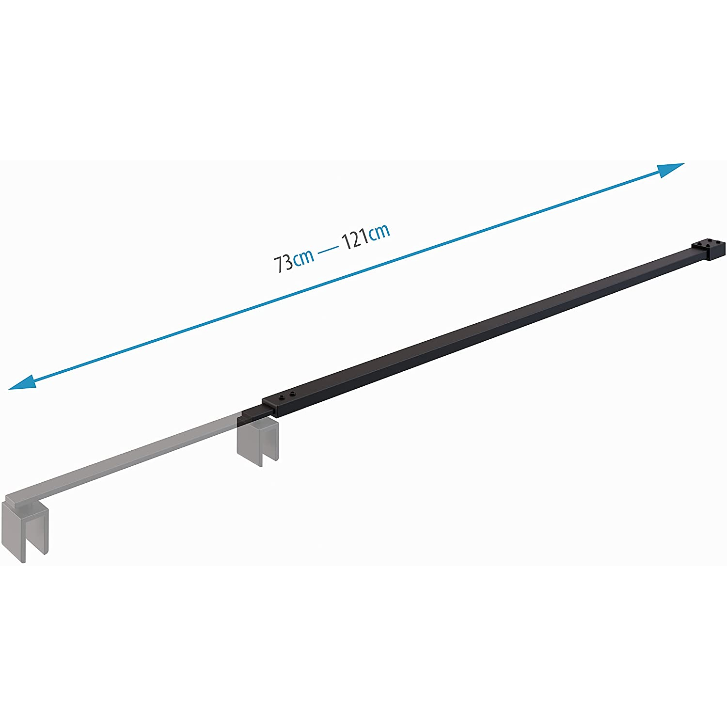 Haltestange für Walk In Duschwände mit Verstellbereich 73-121 cm