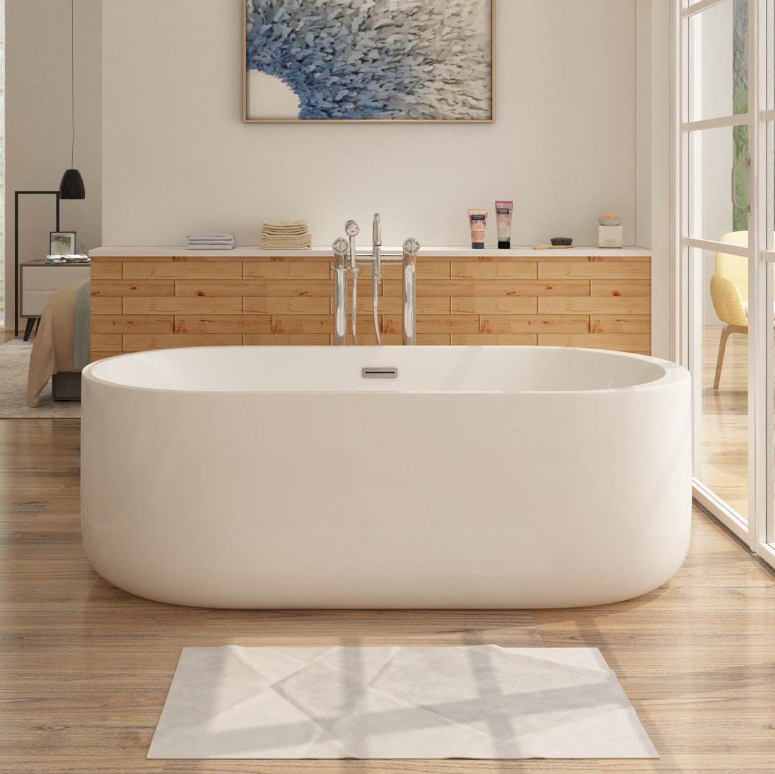 Badewanne aus Sanitäracryl Bienne - 170 x 80 x 58 cm