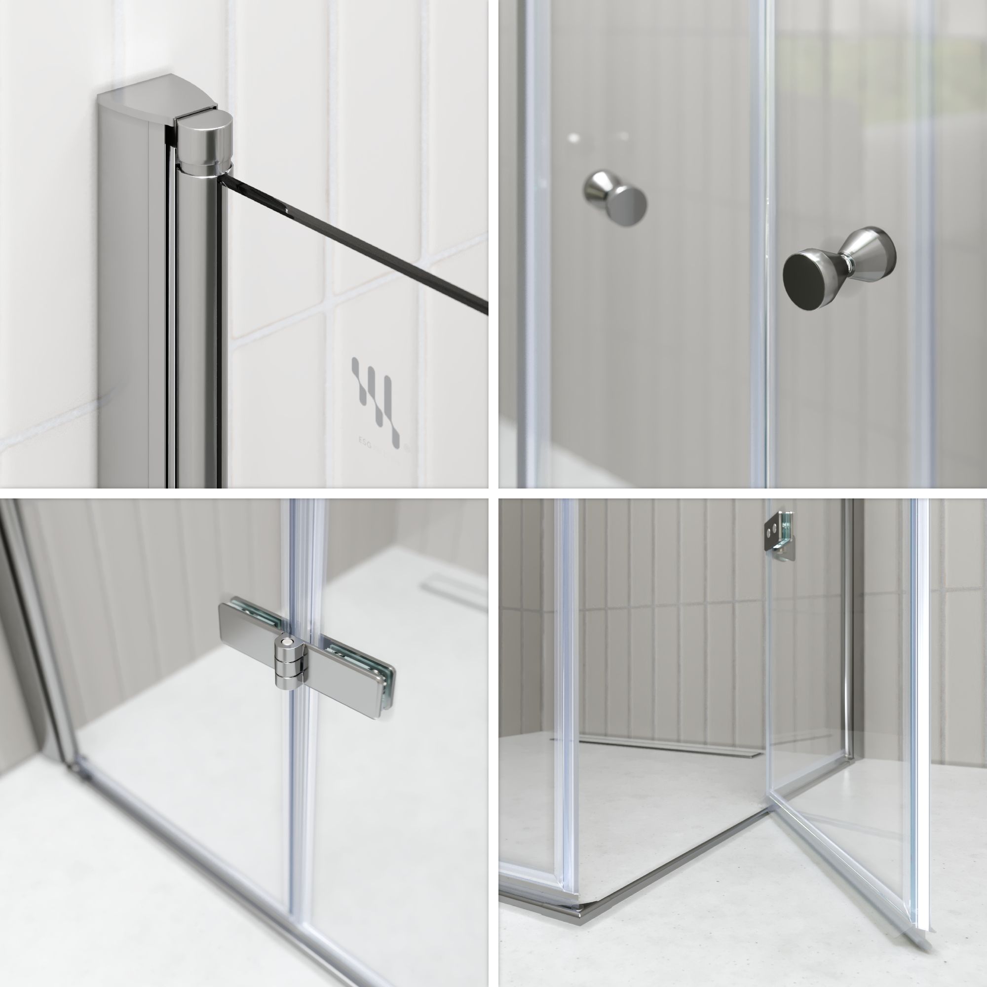 Eckeinstieg Emma mit Falttüren aus ESG Sicherheitsglas