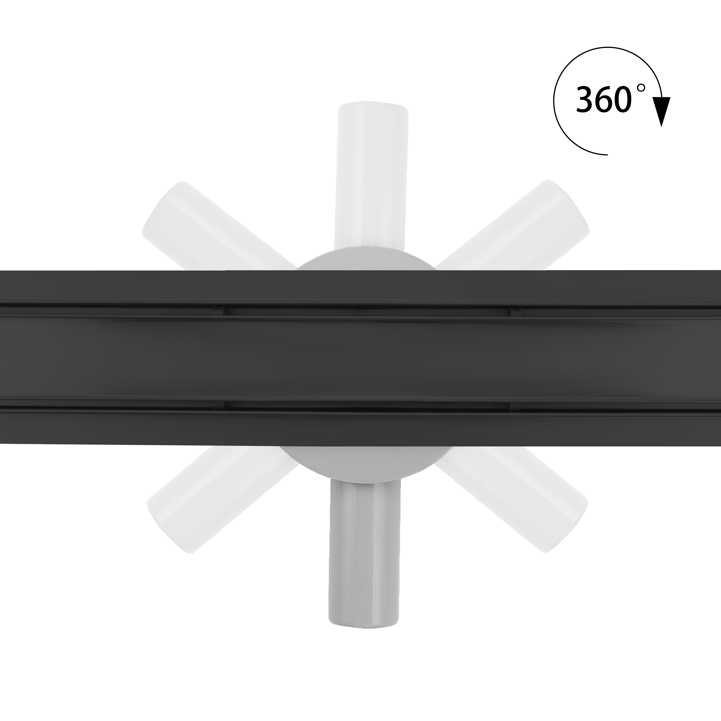 Duschrinne aus Edelstahl sehr flach - Siphon 360 Grad beweglich - Randablauf Schwarz B11 90 cm